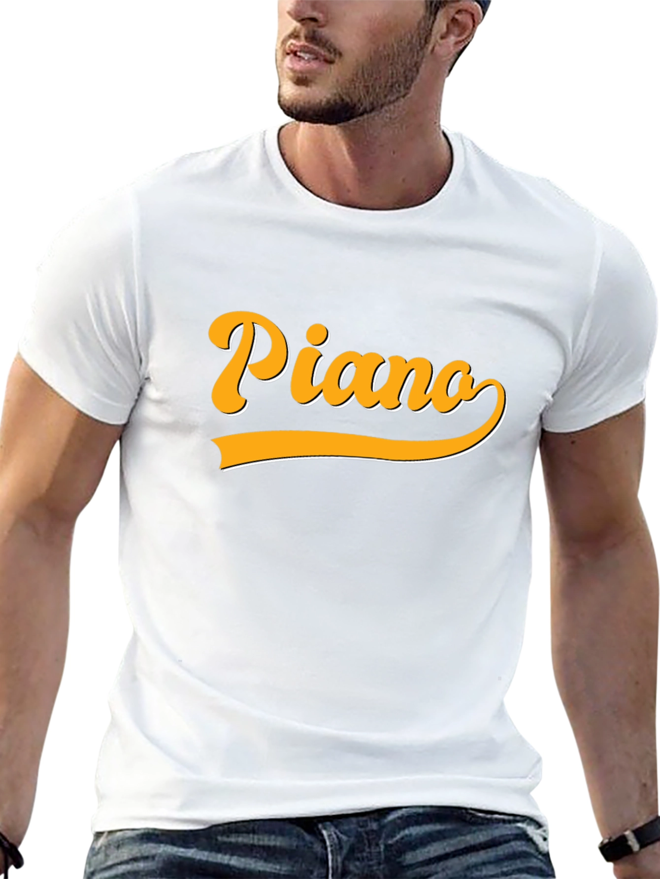 Piano Retro Style Graphic T-Shirt