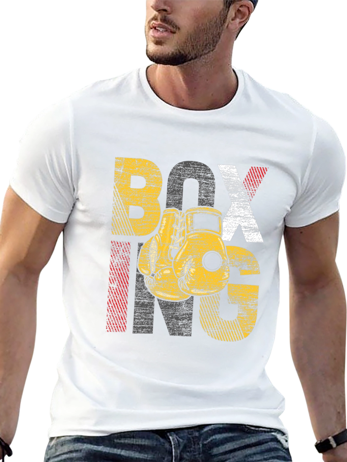 Boxing Graphic Tee - Distressed Design