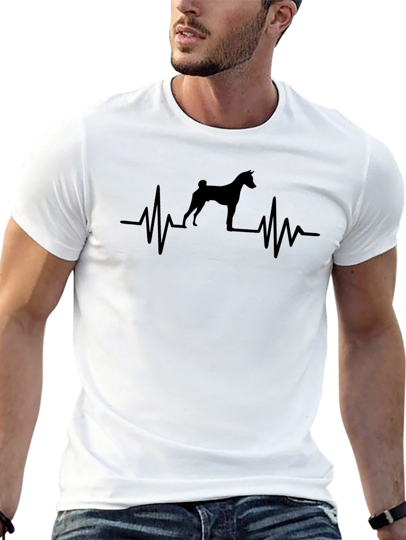 Dog Heartbeat T-Shirt - Mens Crew Neck Tee