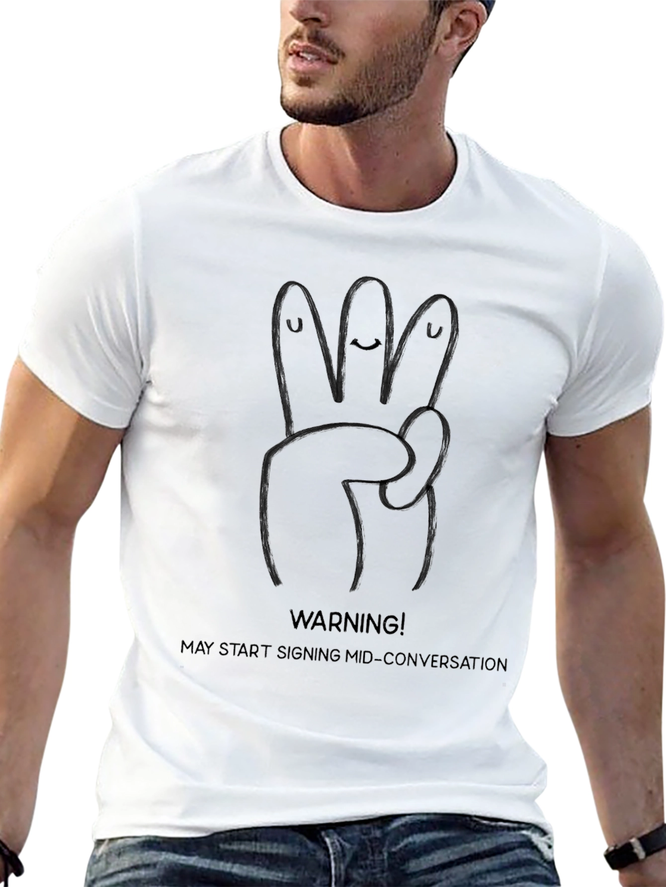 Funny ASL Sign Language T-Shirt - May Start Signing!