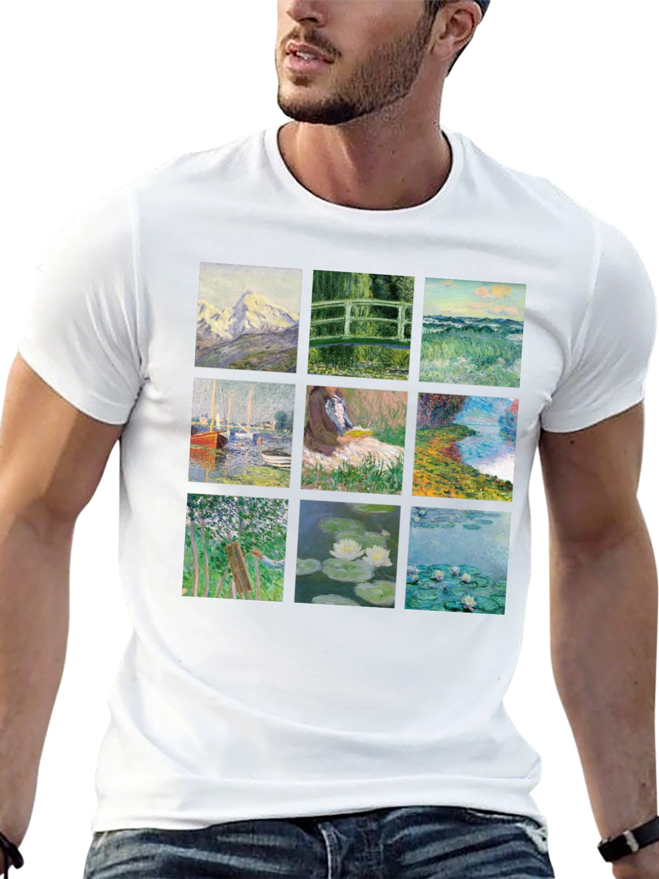 Monet Art T-Shirt - Black Graphic Tee