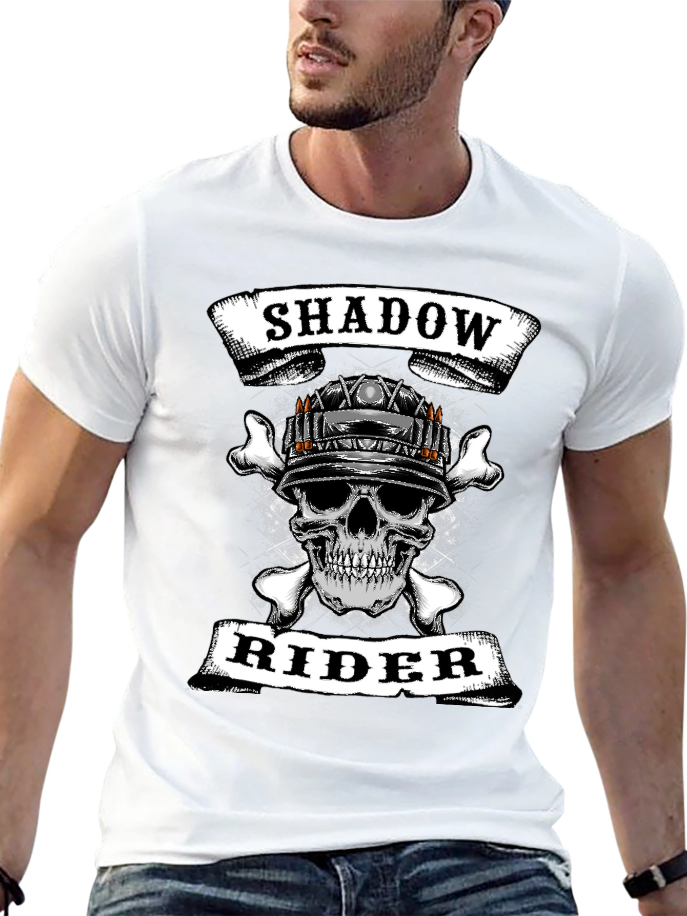 Shadow Rider Skull Graphic T-Shirt