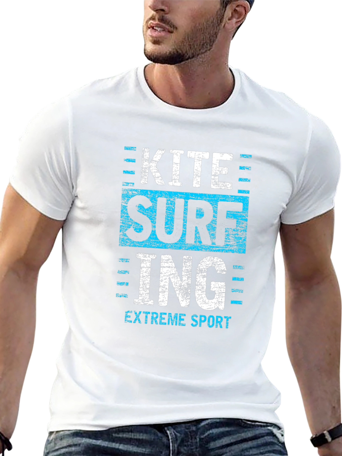 Kite Surfing Extreme Sport Graphic Tee - Black