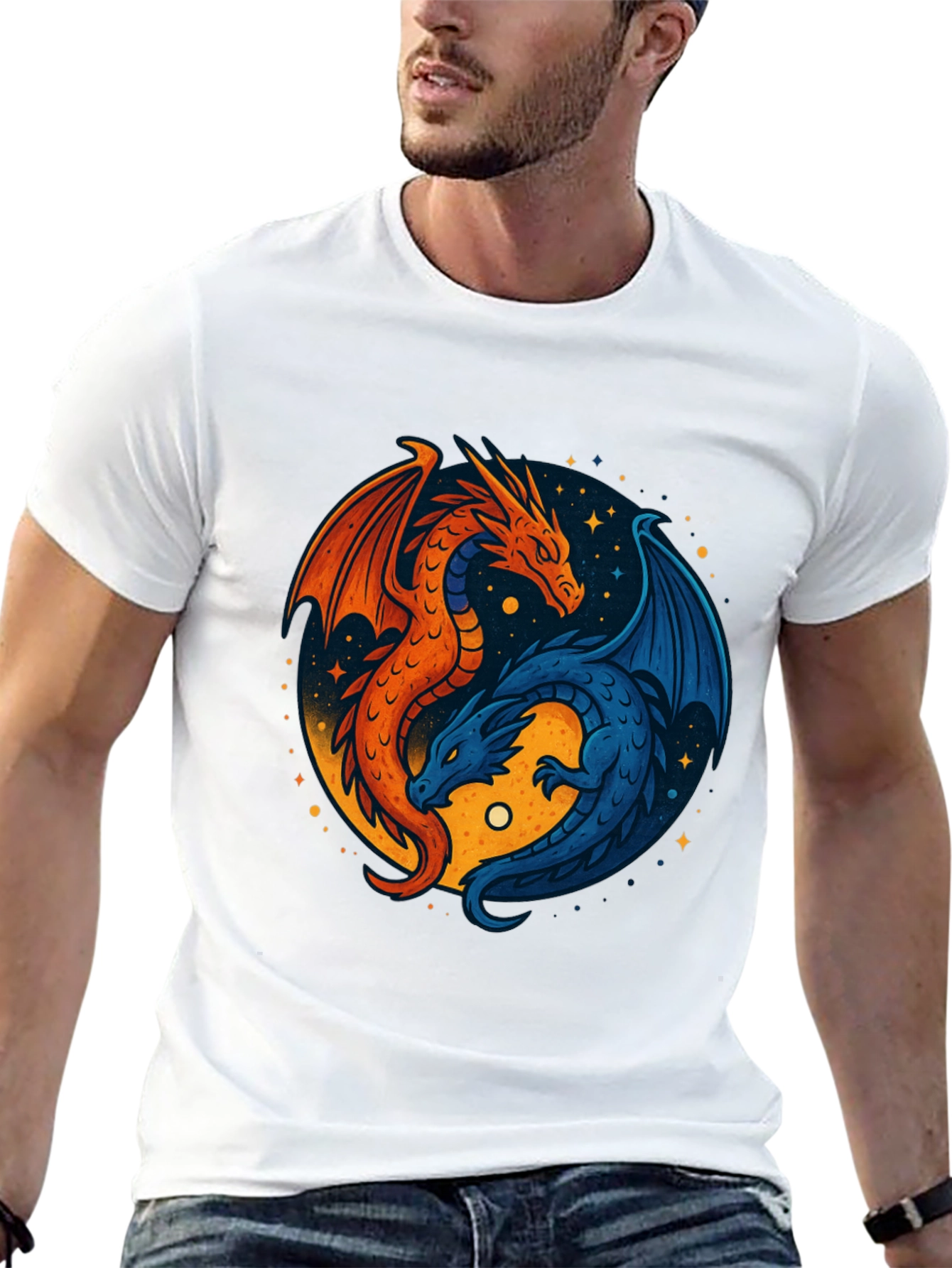 Yin Yang Dragons Graphic Tee