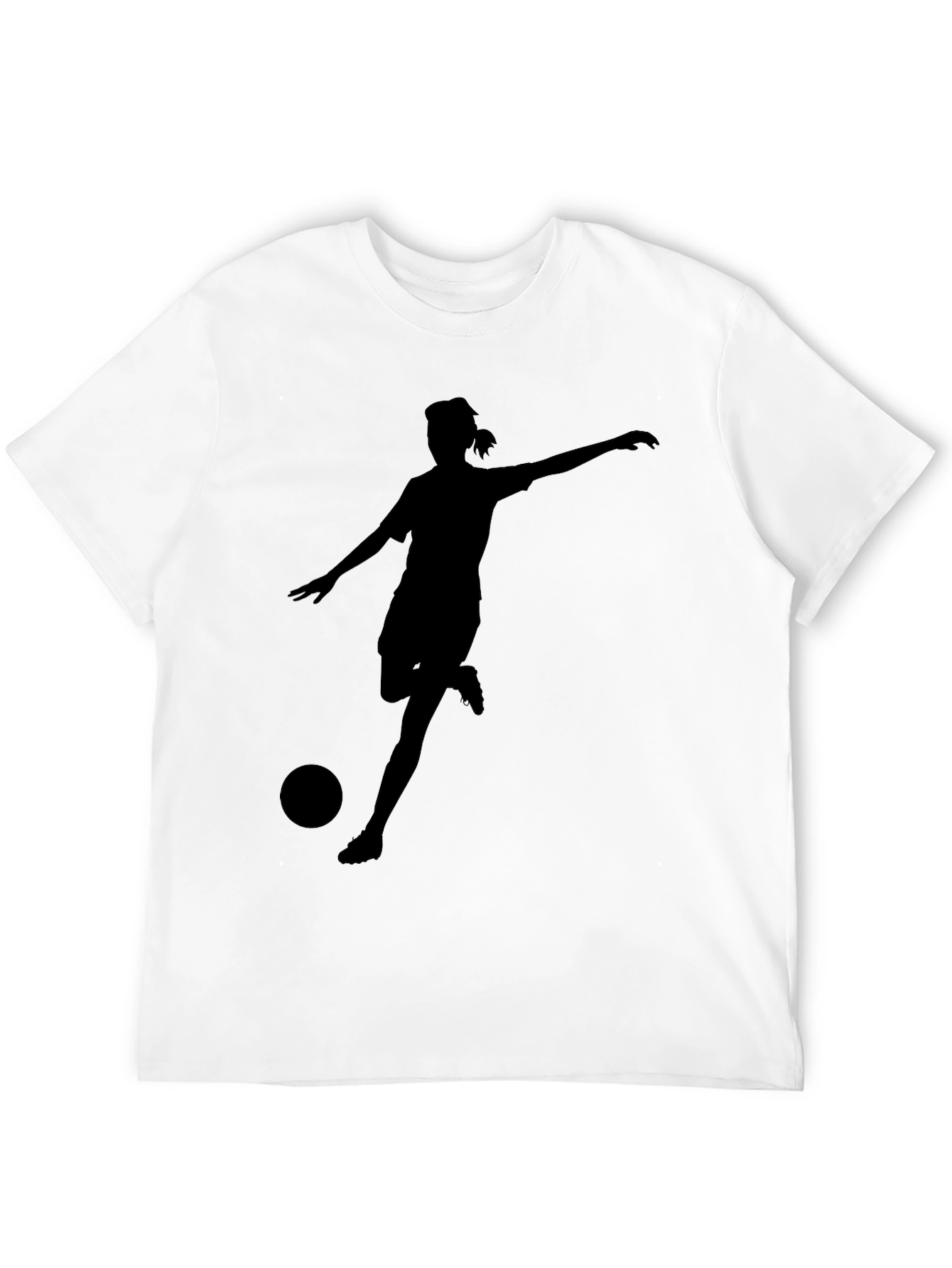 Soccer Player Silhouette Black T-Shirt