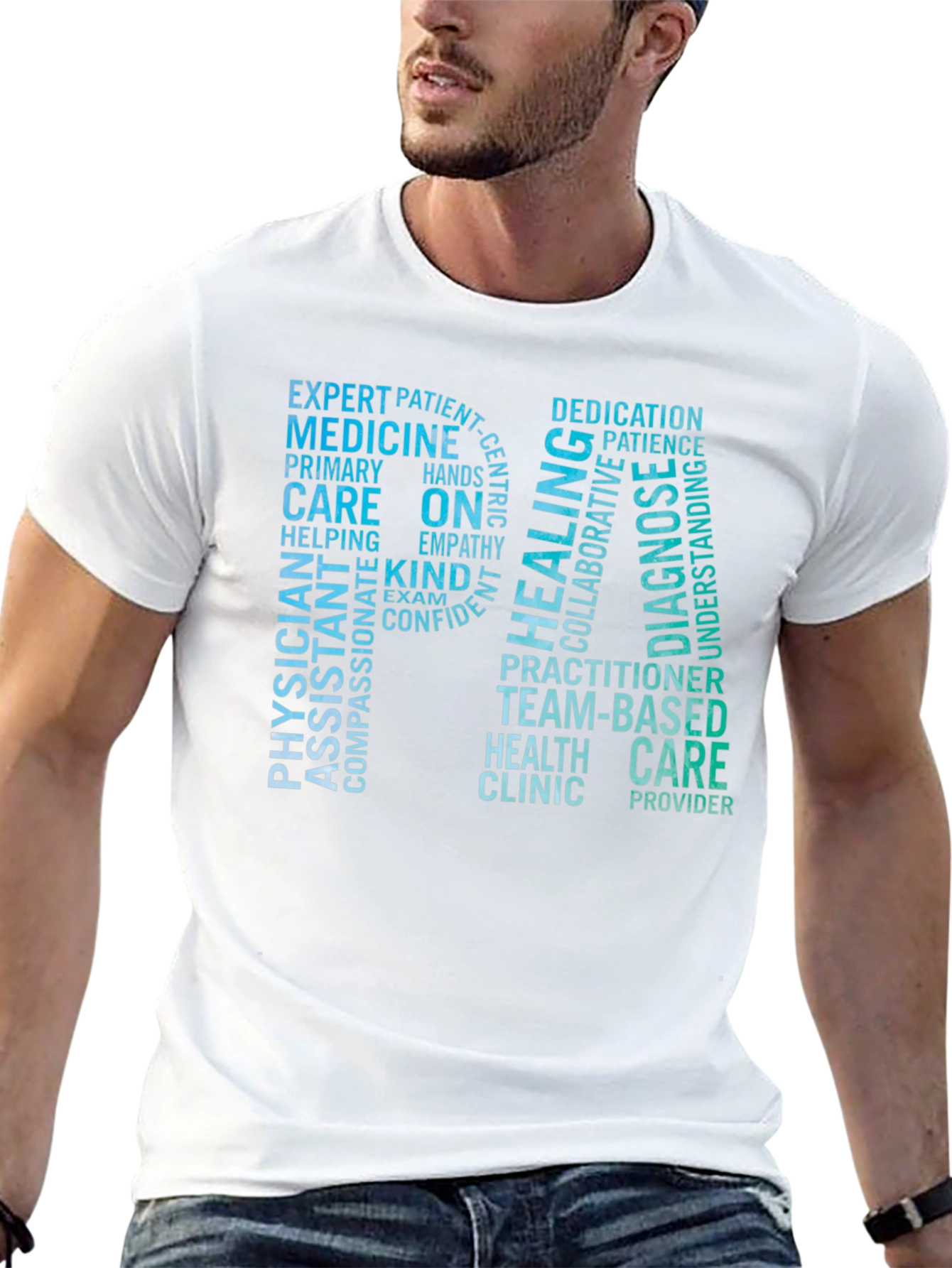 RN Word Cloud T-Shirt - Medical Professional Tee
