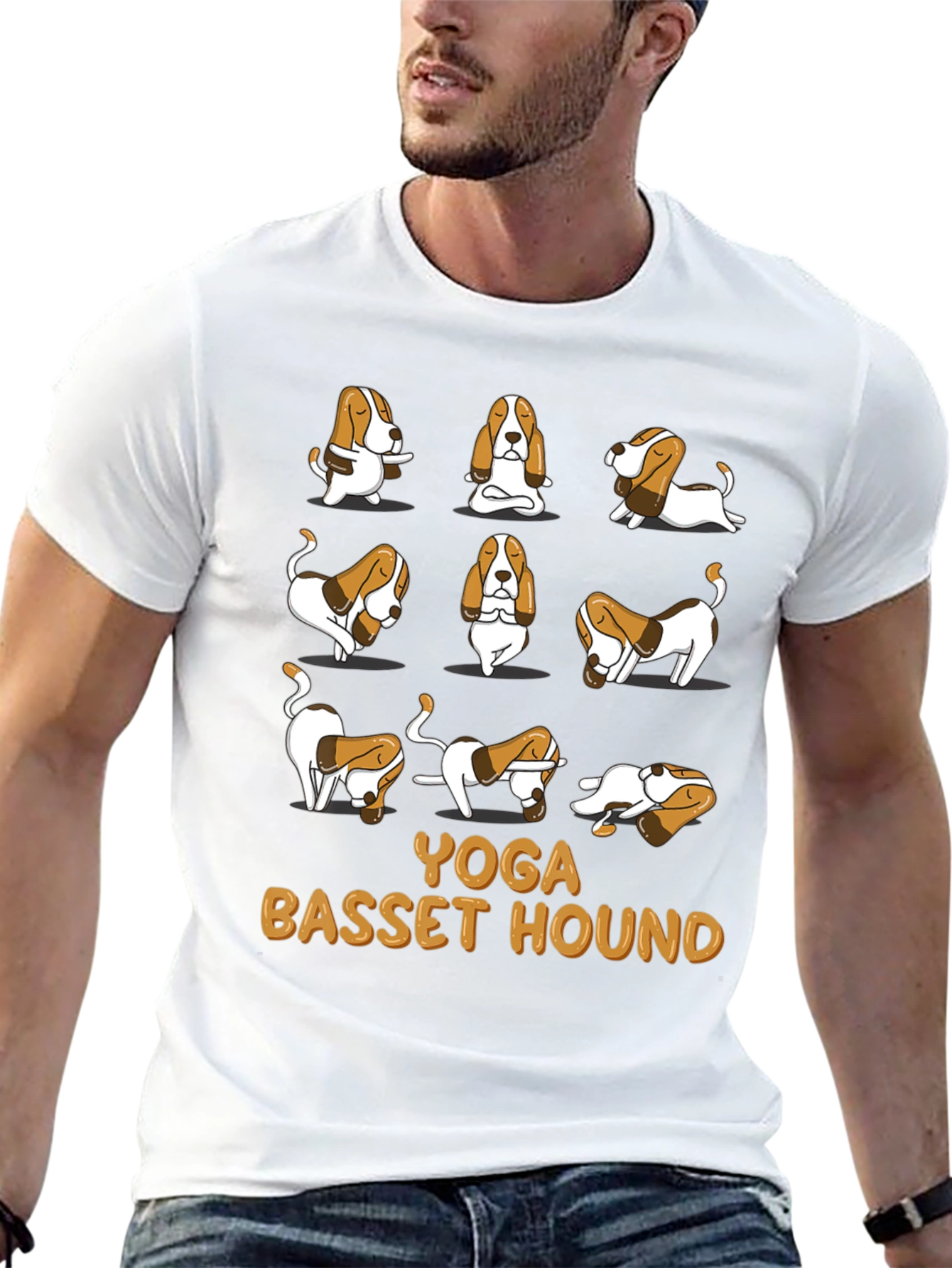 Yoga Basset Hound Graphic Tee