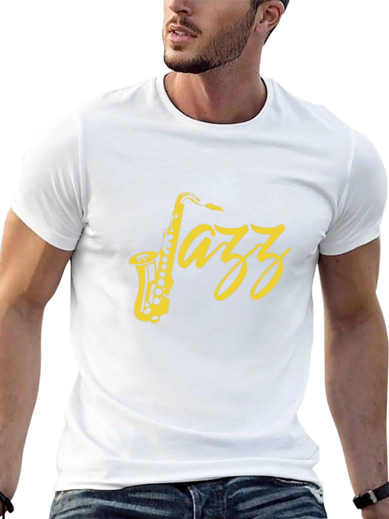 Black Jazz Saxophone Graphic T-Shirt