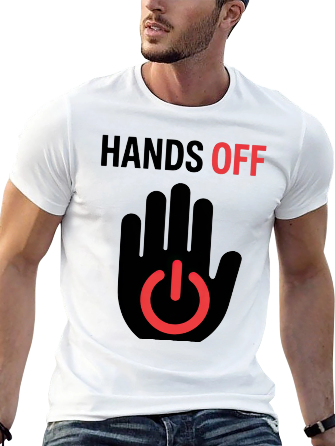 Hands Off Graphic T-Shirt - Black