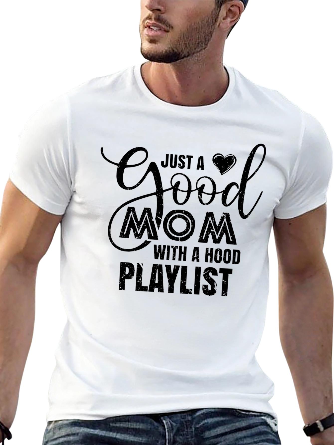 Good Mom with a Hood Playlist T-Shirt
