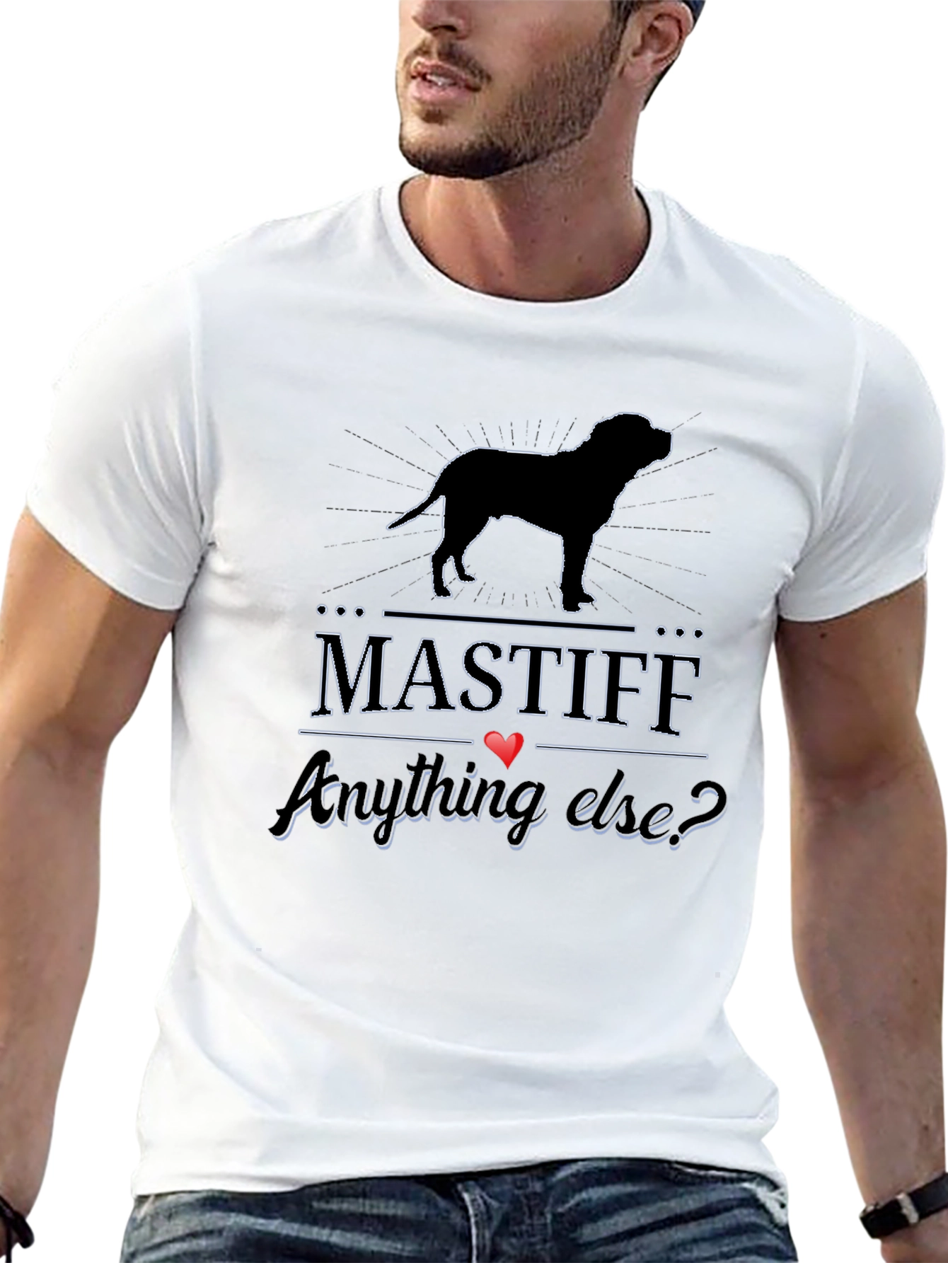 Mastiff Dog Breed Black Graphic Tee