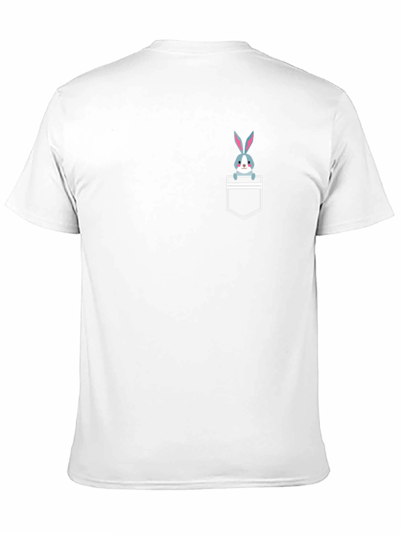 Cute Rabbit Pocket T-Shirt - Black