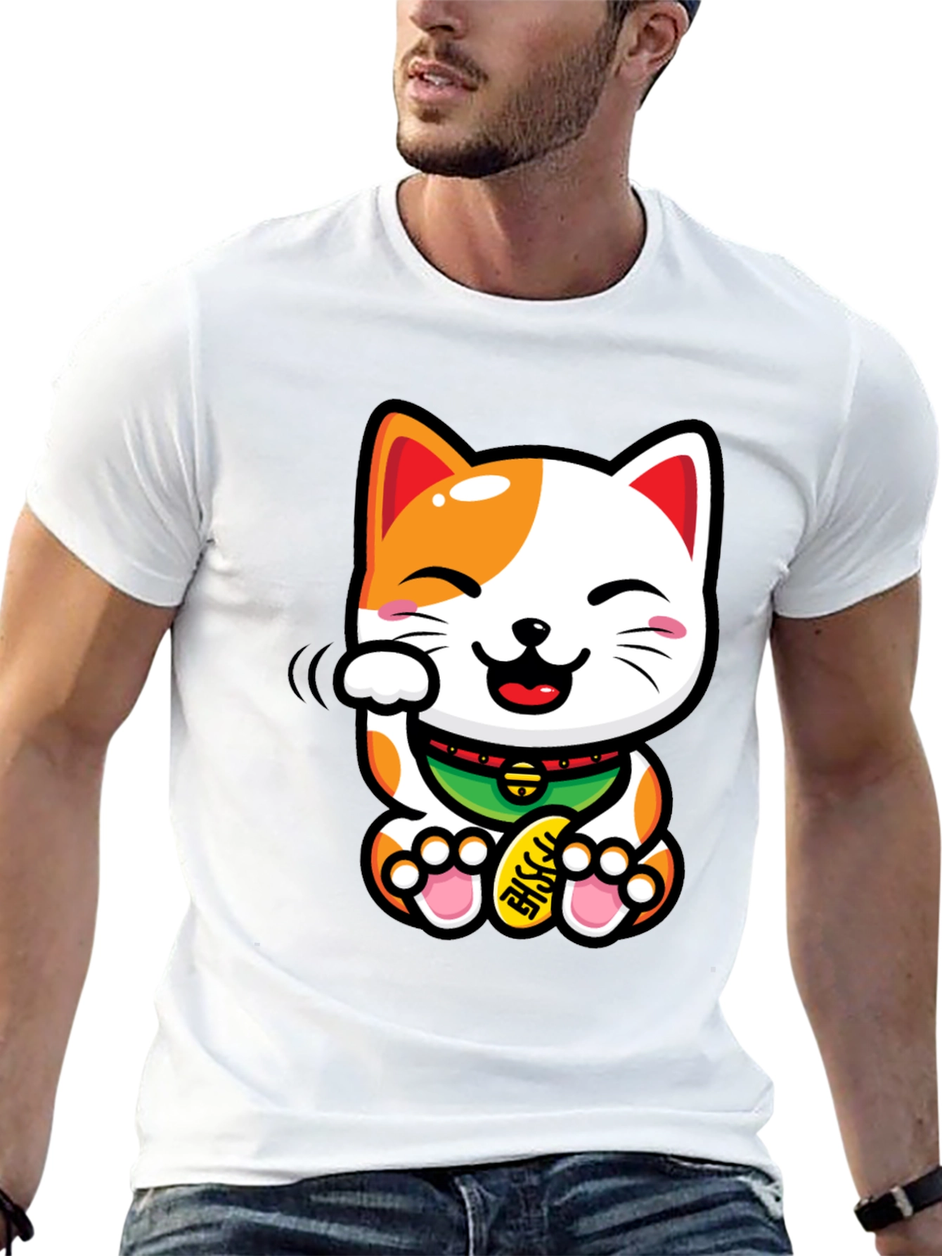 Lucky Cat T-Shirt - Beckoning Good Fortune