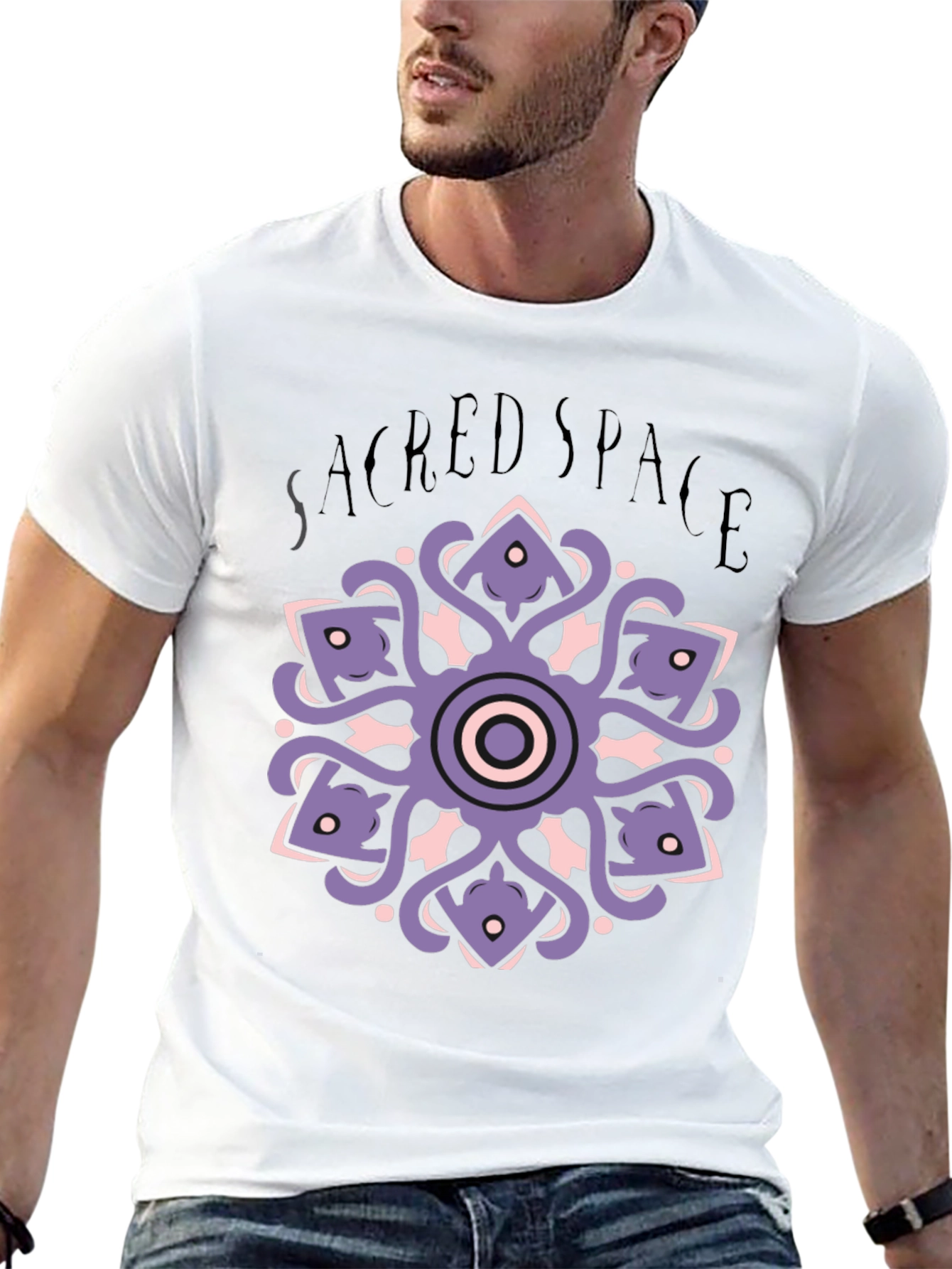 Sacred Space Mandala T-Shirt - Black
