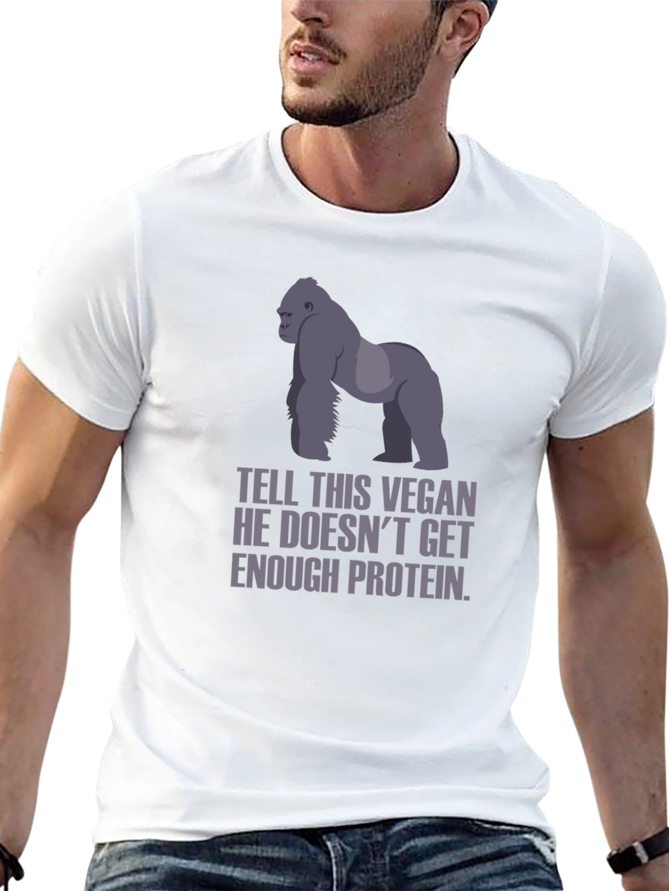 Vegan Gorilla Protein Funny T-Shirt
