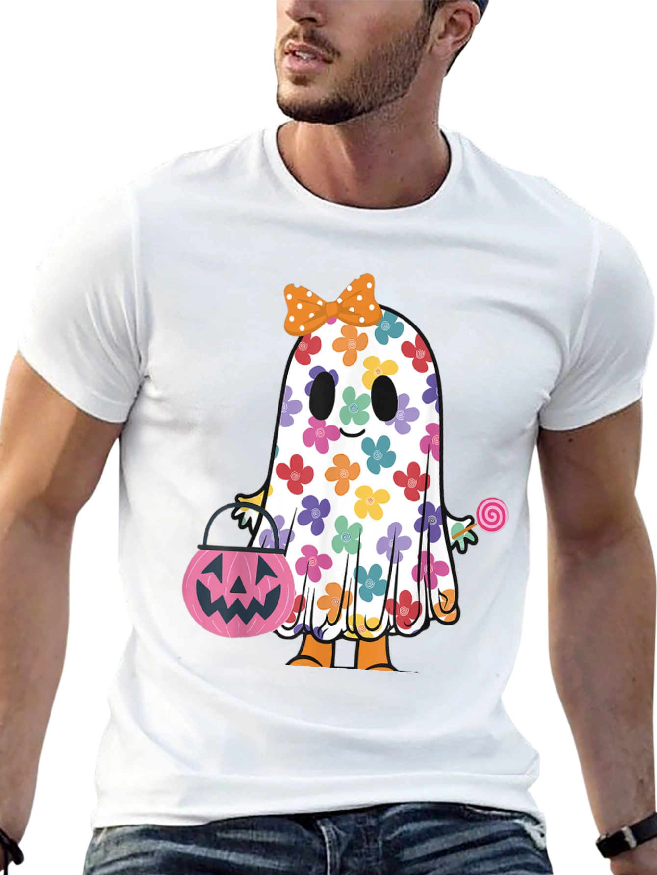Halloween Ghost Floral Tee