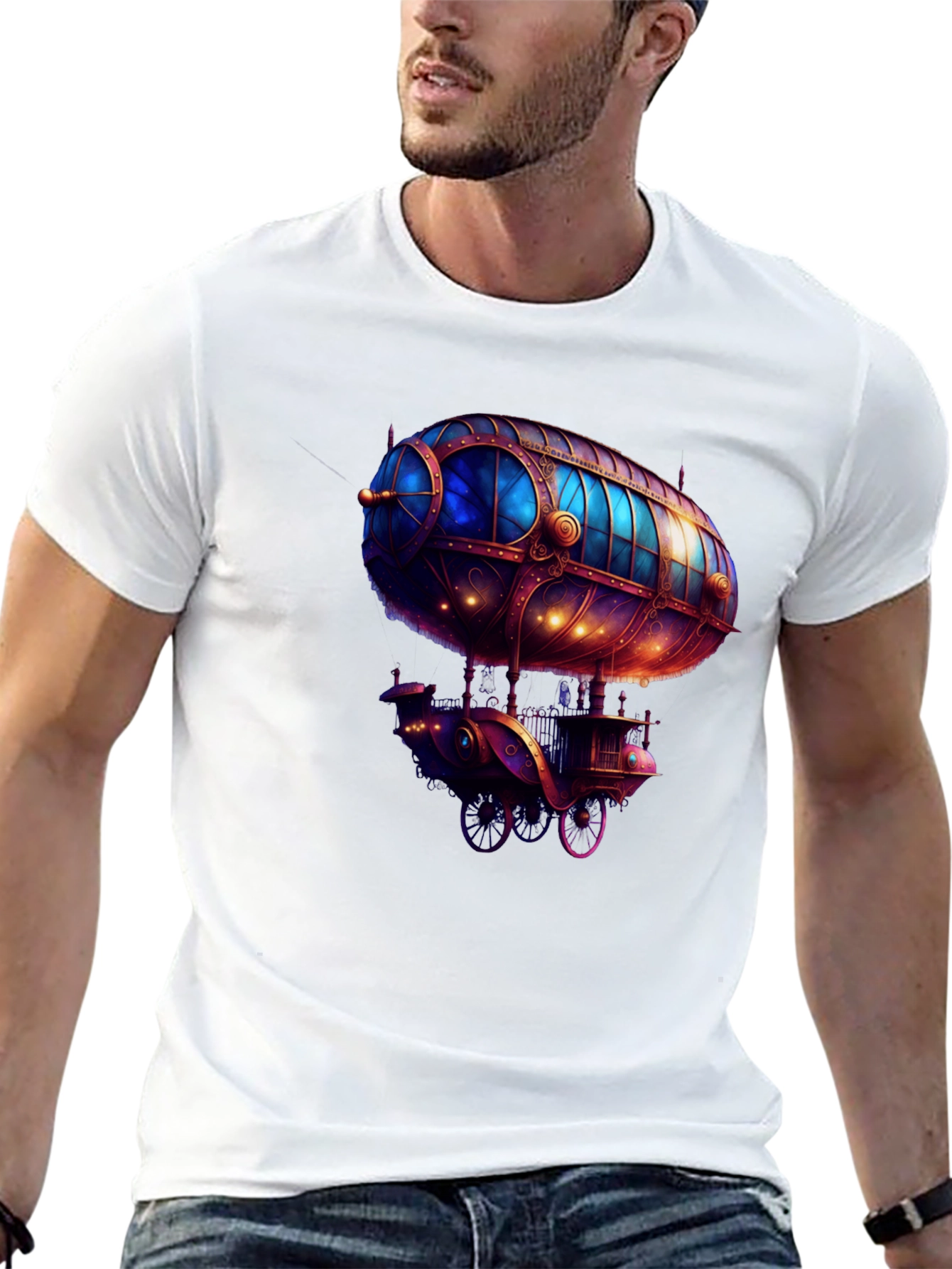 Steampunk Airship T-Shirt - Unique Design