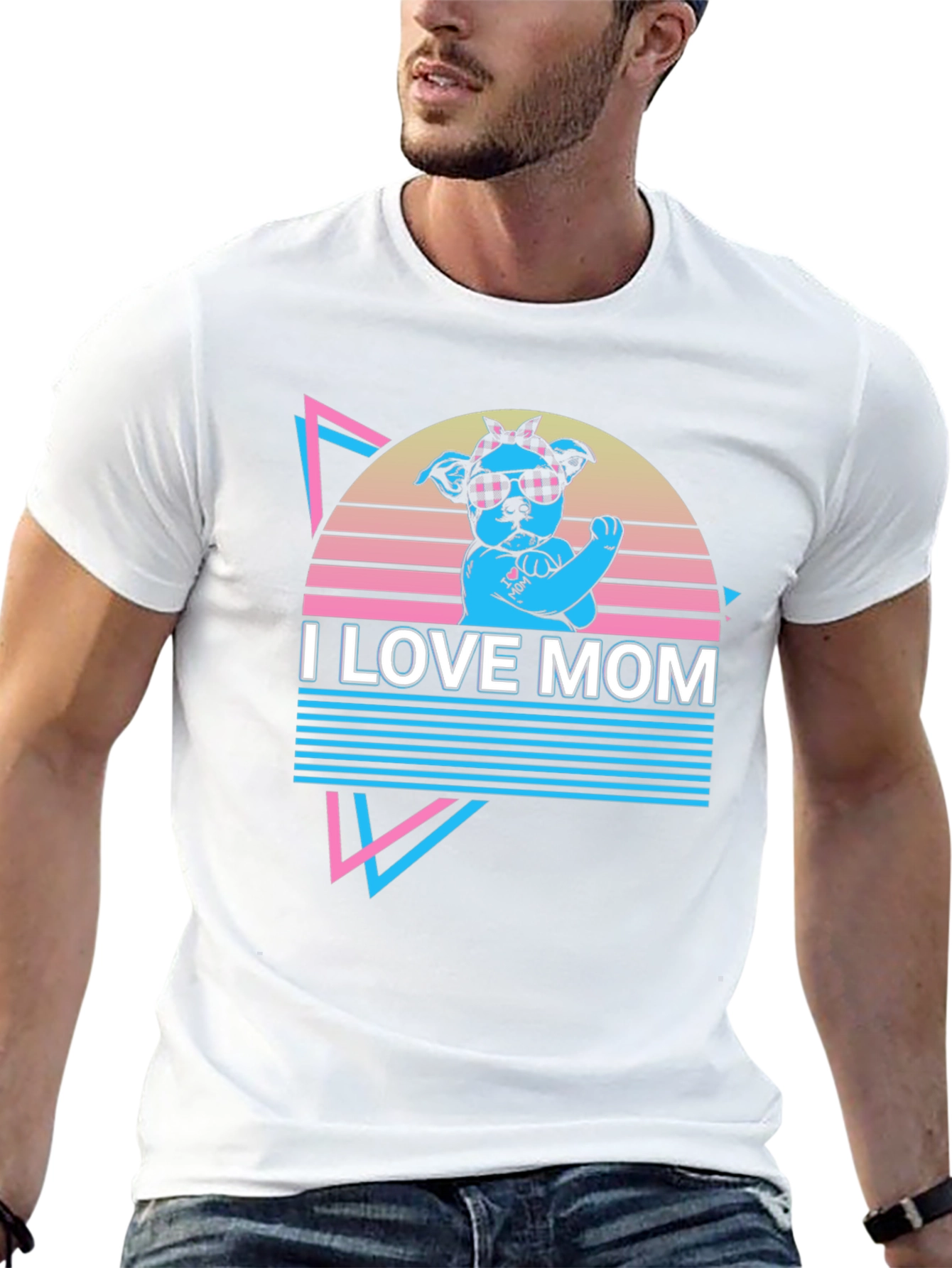 I Love Mom Graphic T-Shirt
