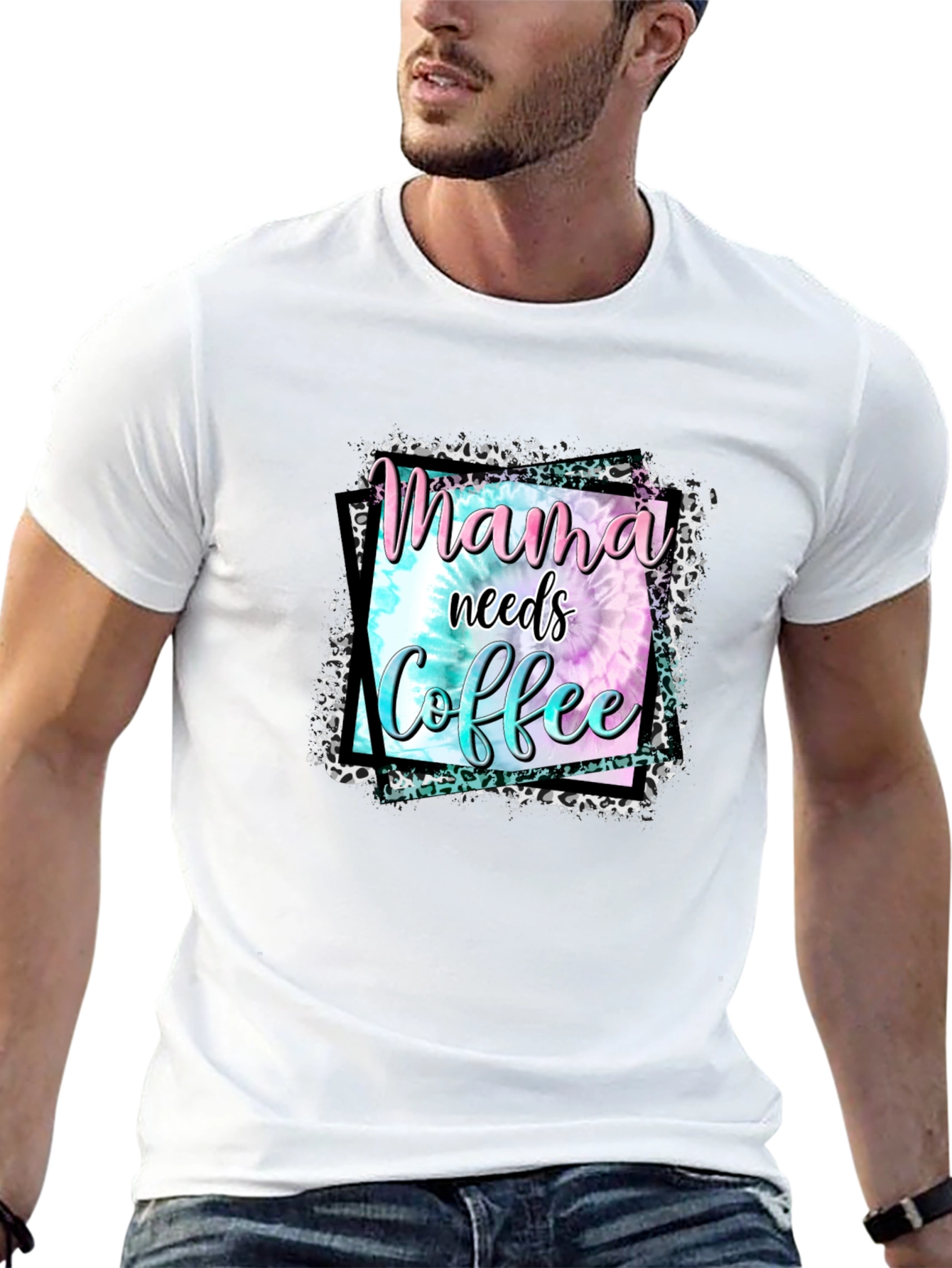 Mama Needs Coffee Graphic Tee - Black Cotton Blend