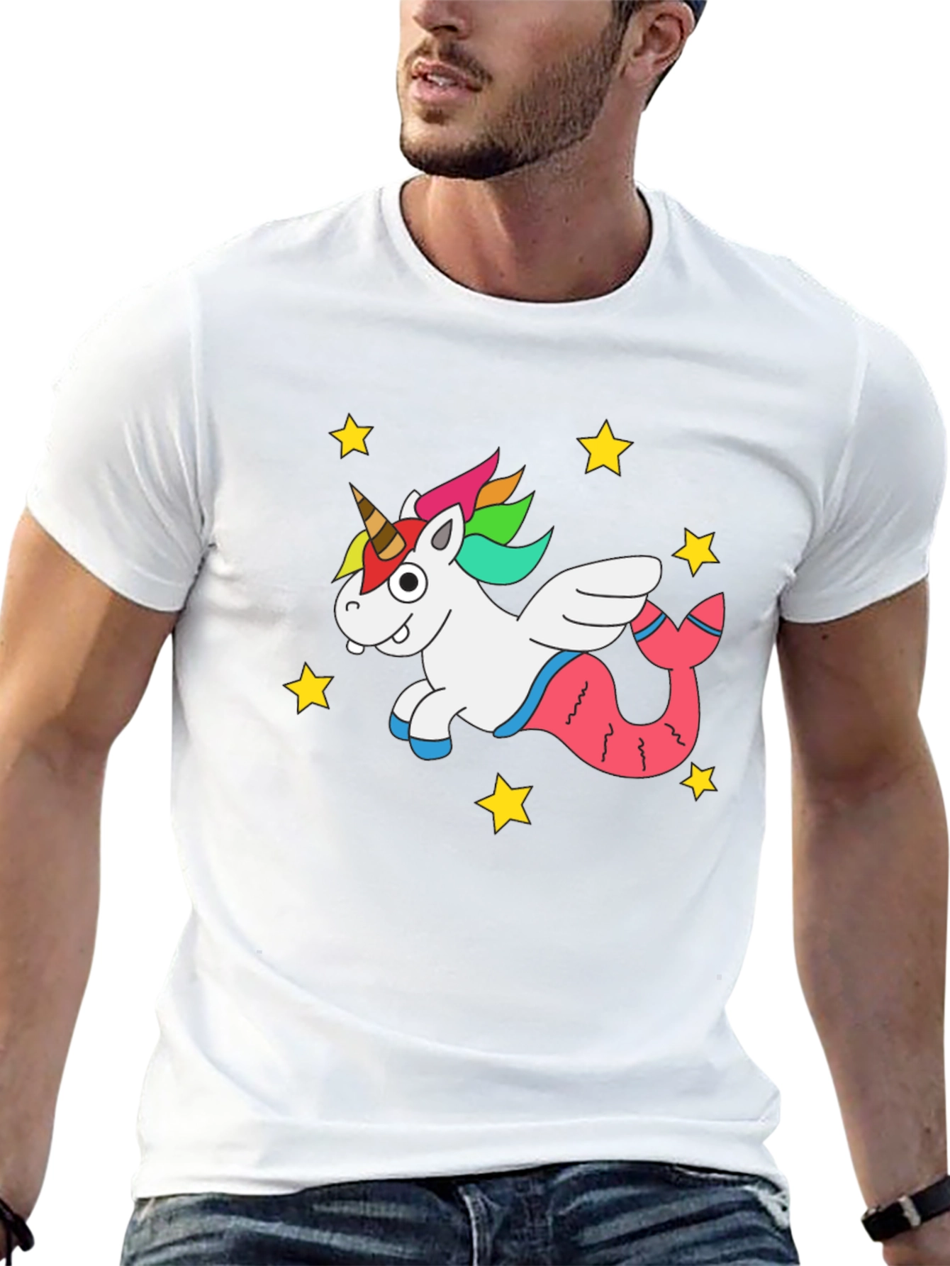 Unicorn Mermaid Black T-Shirt