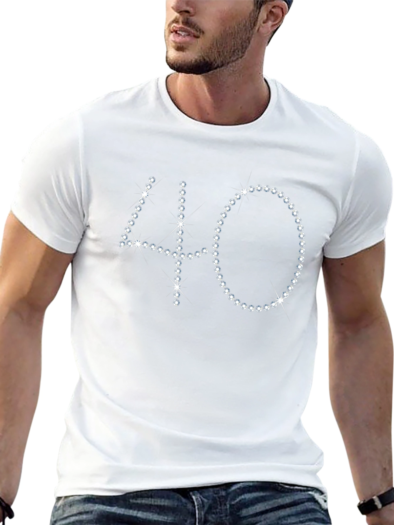 Sparkling 40th Birthday Black T-Shirt