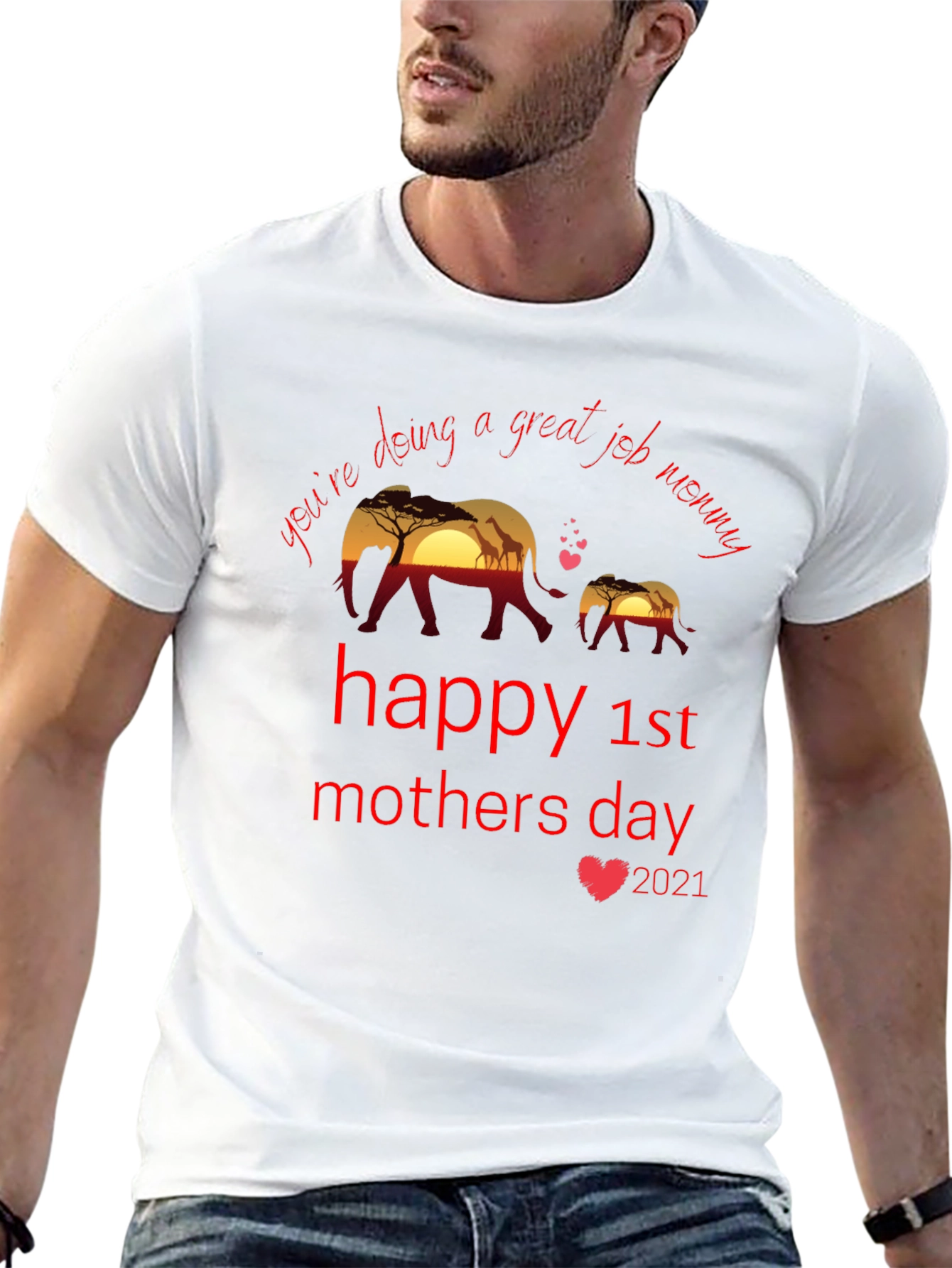 Happy 1st Mothers Day Elephant Graphic Tee