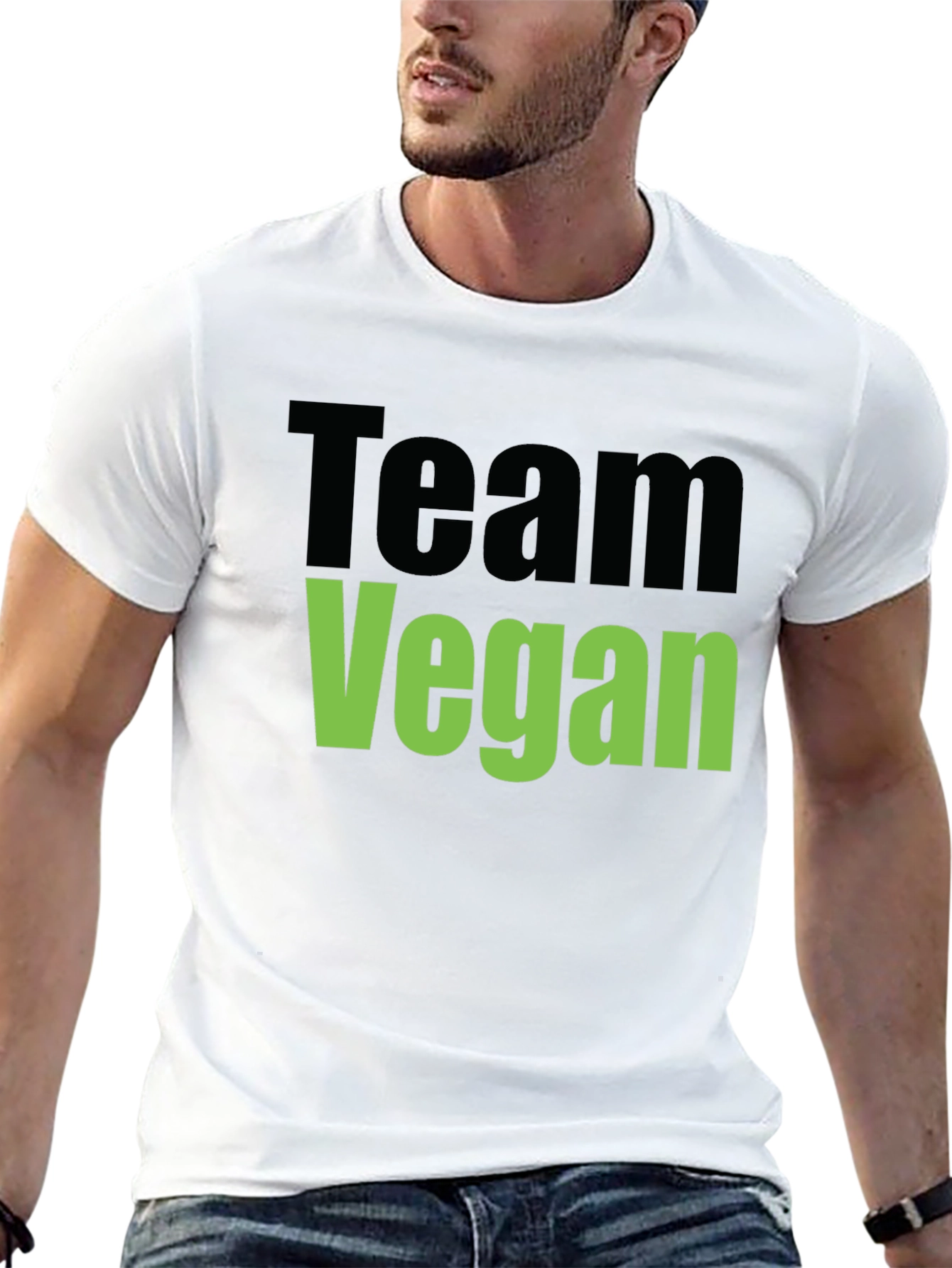 Team Vegan Graphic Tee - Black Cotton T-Shirt