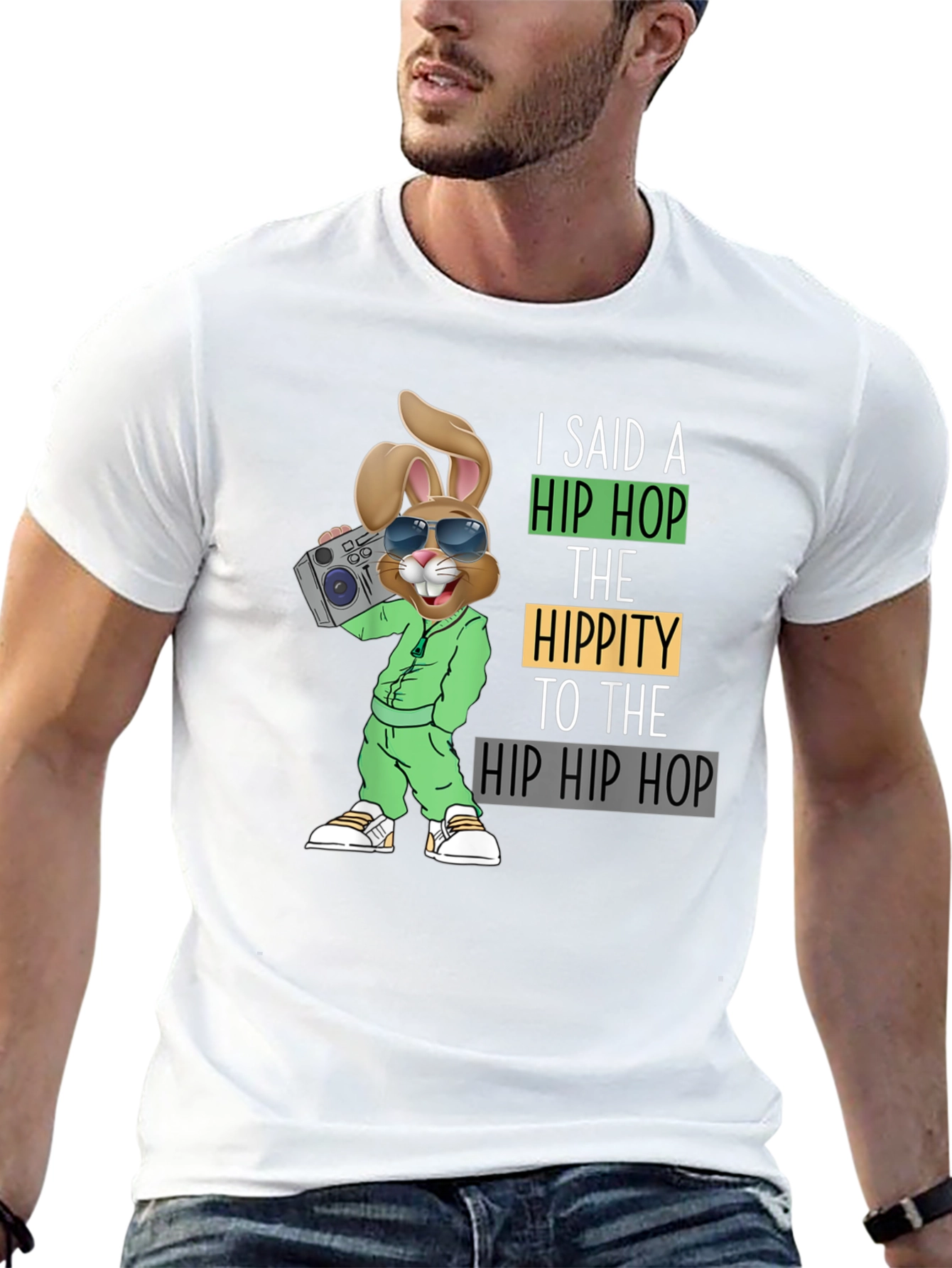 Hip Hop Easter Bunny Graphic T-Shirt