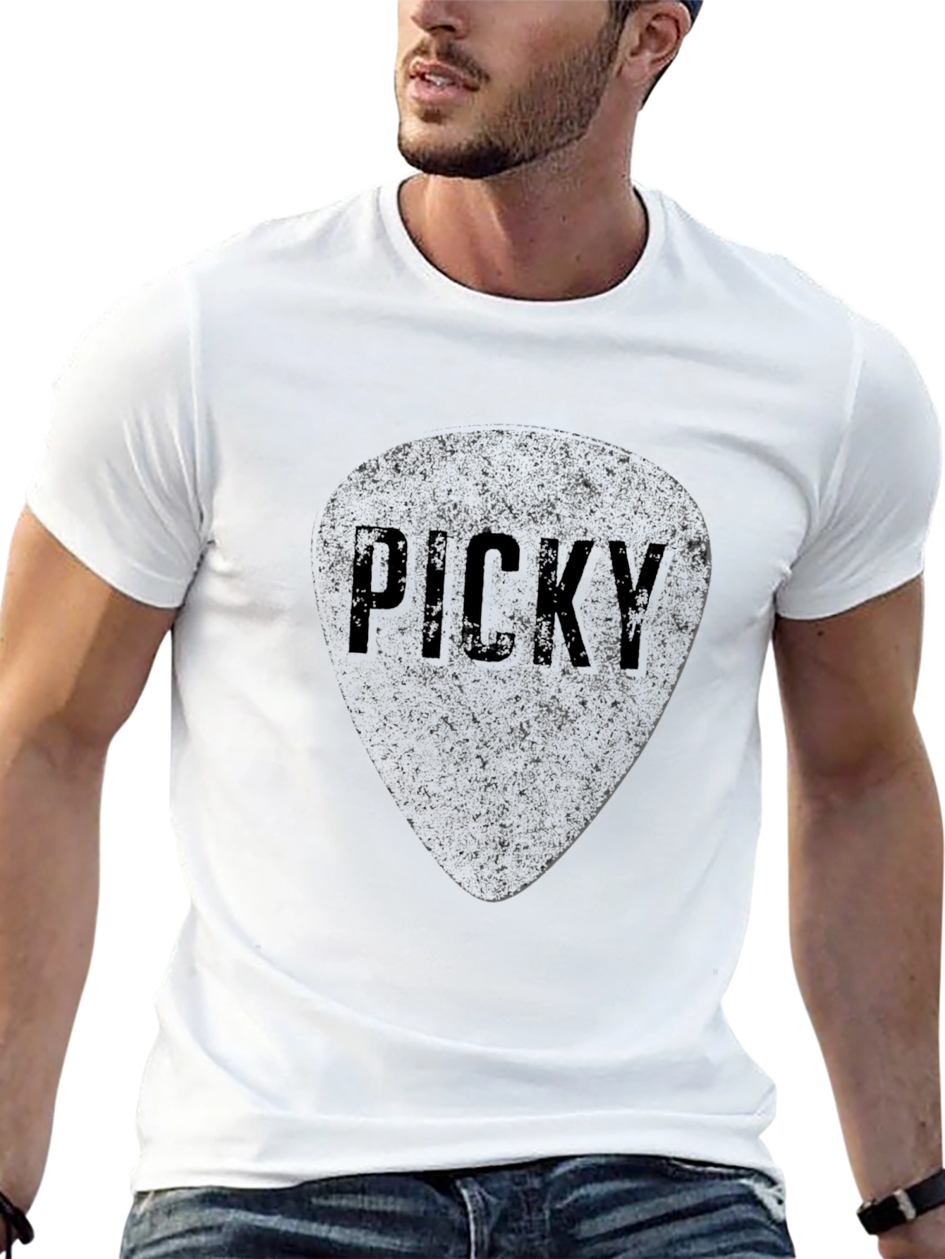 Picky Guitar Pick Graphic T-Shirt - Black
