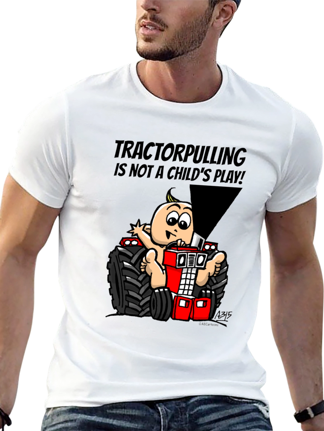 Tractor Pulling Baby Graphic T-Shirt