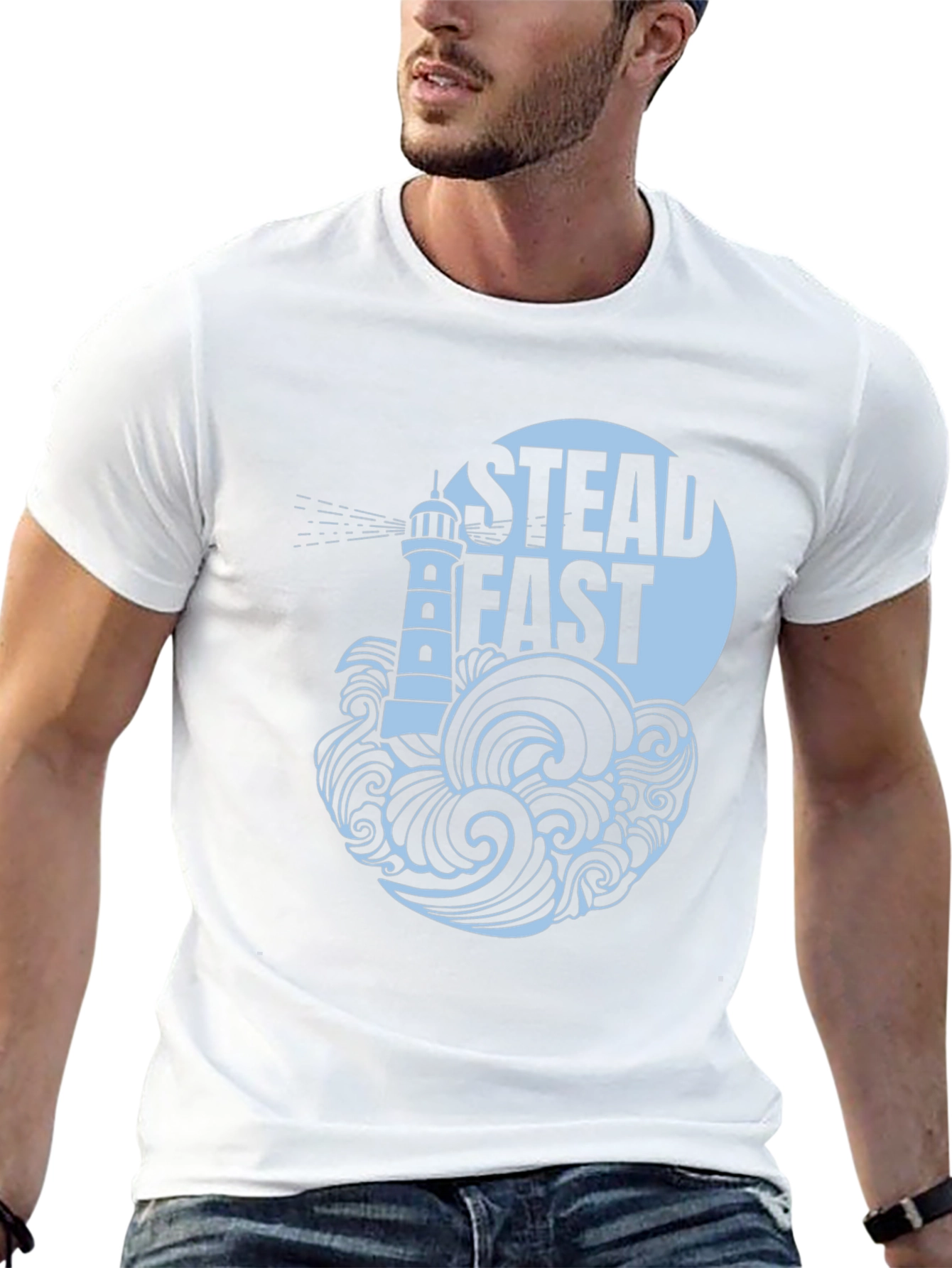 Steadfast Lighthouse Graphic Tee - Mens Black T-Shirt