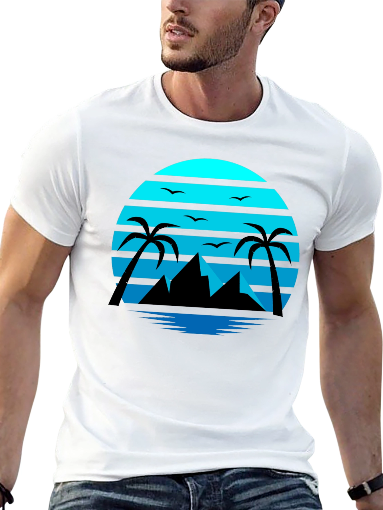 Tropical Sunset T-Shirt - Black