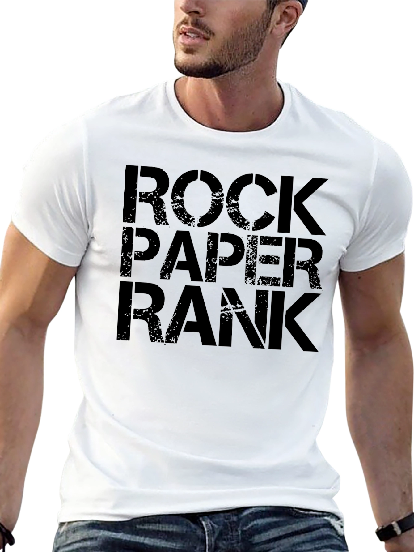 Rock Paper Rank Black Graphic Tee