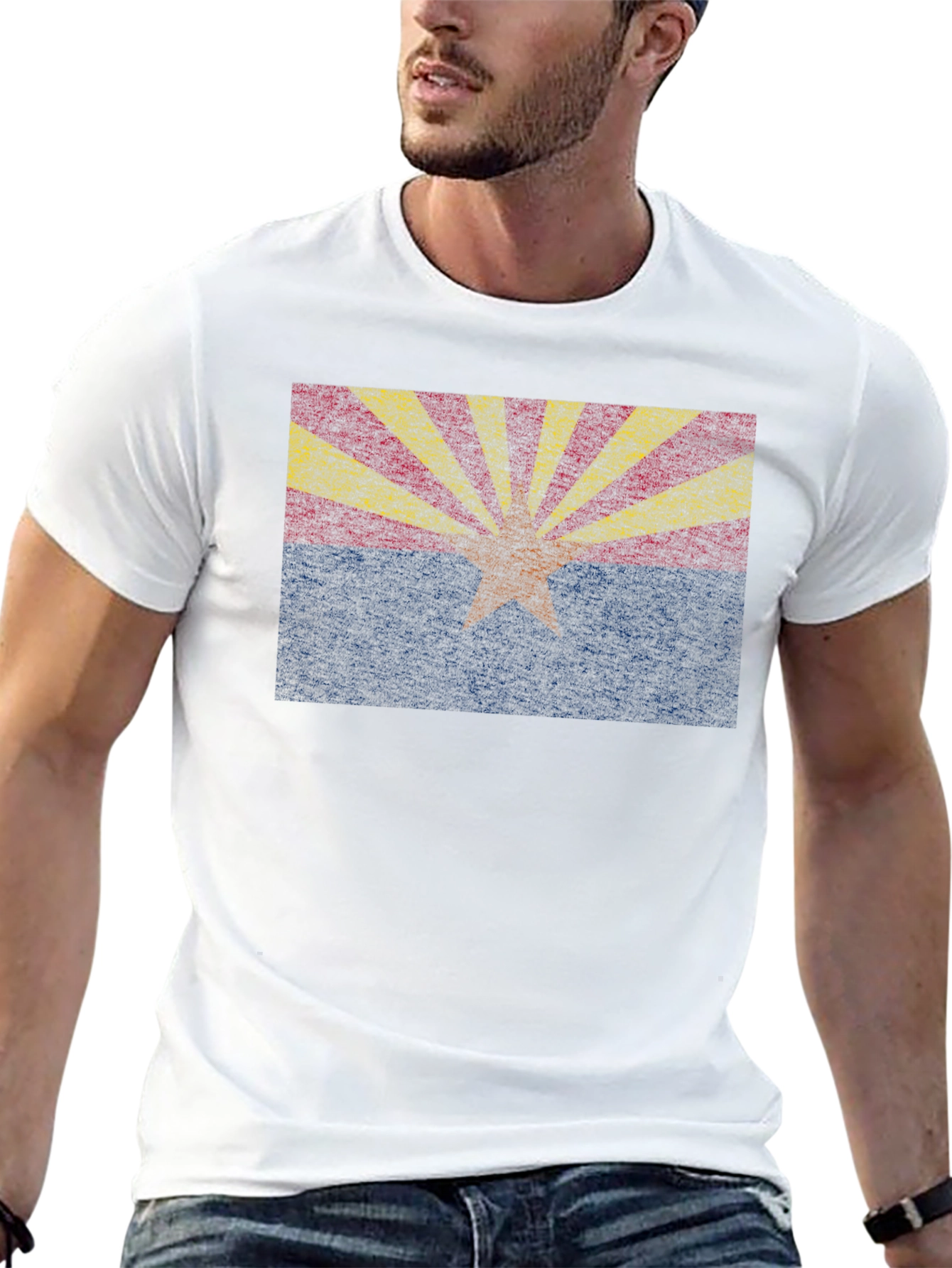 Arizona State Flag Graphic Tee - Black Crewneck