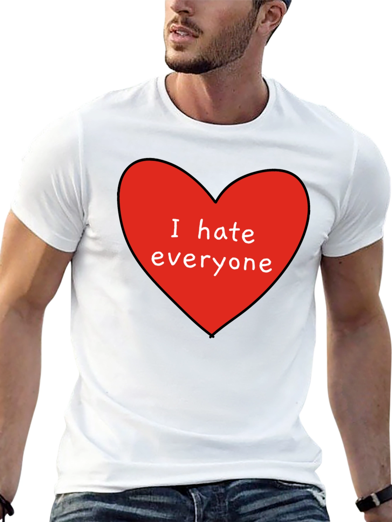 I Hate Everyone T-Shirt - Red Heart Graphic Tee