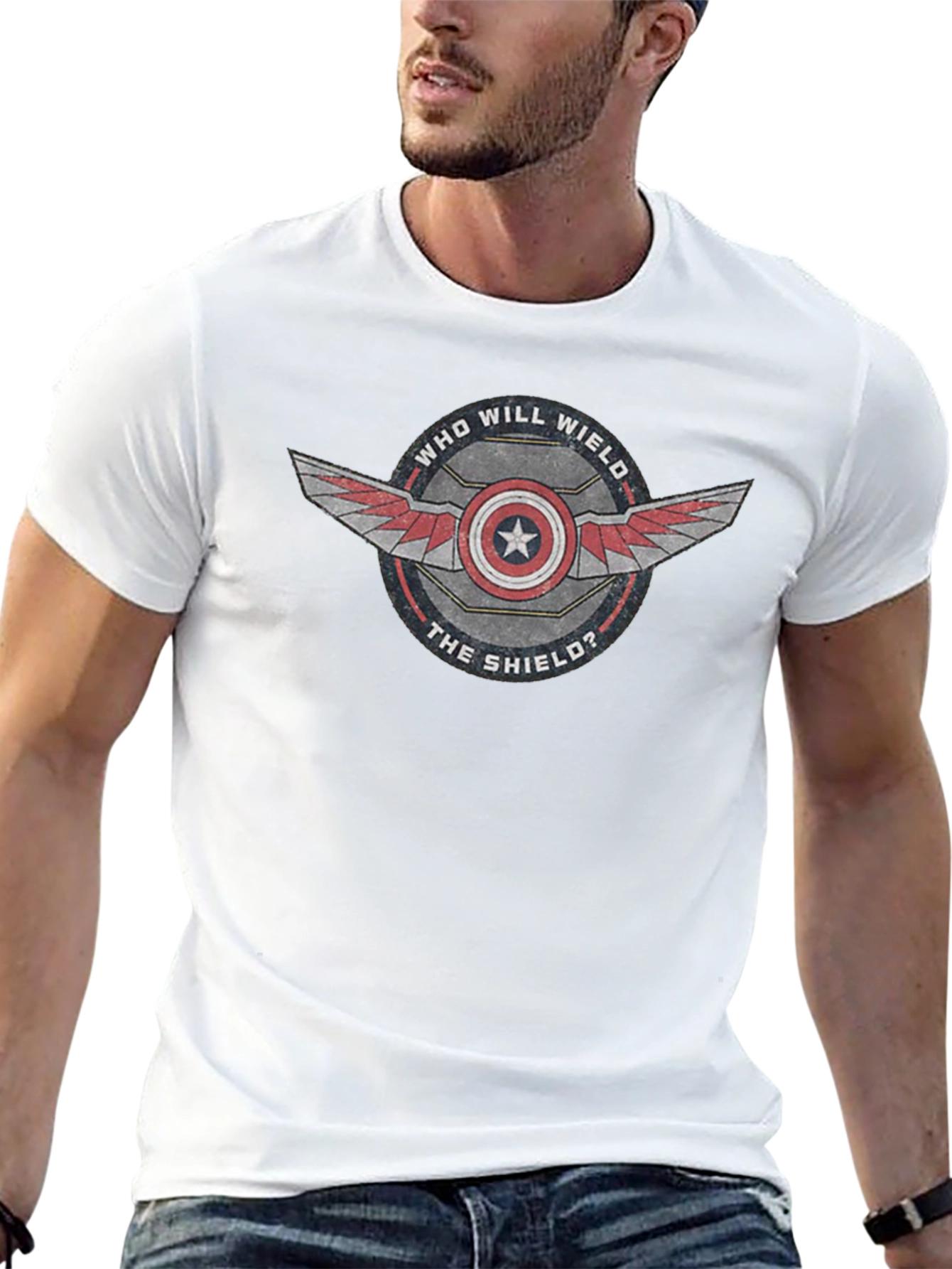 Captain America Who Will Wield The Shield? Black T-Shirt