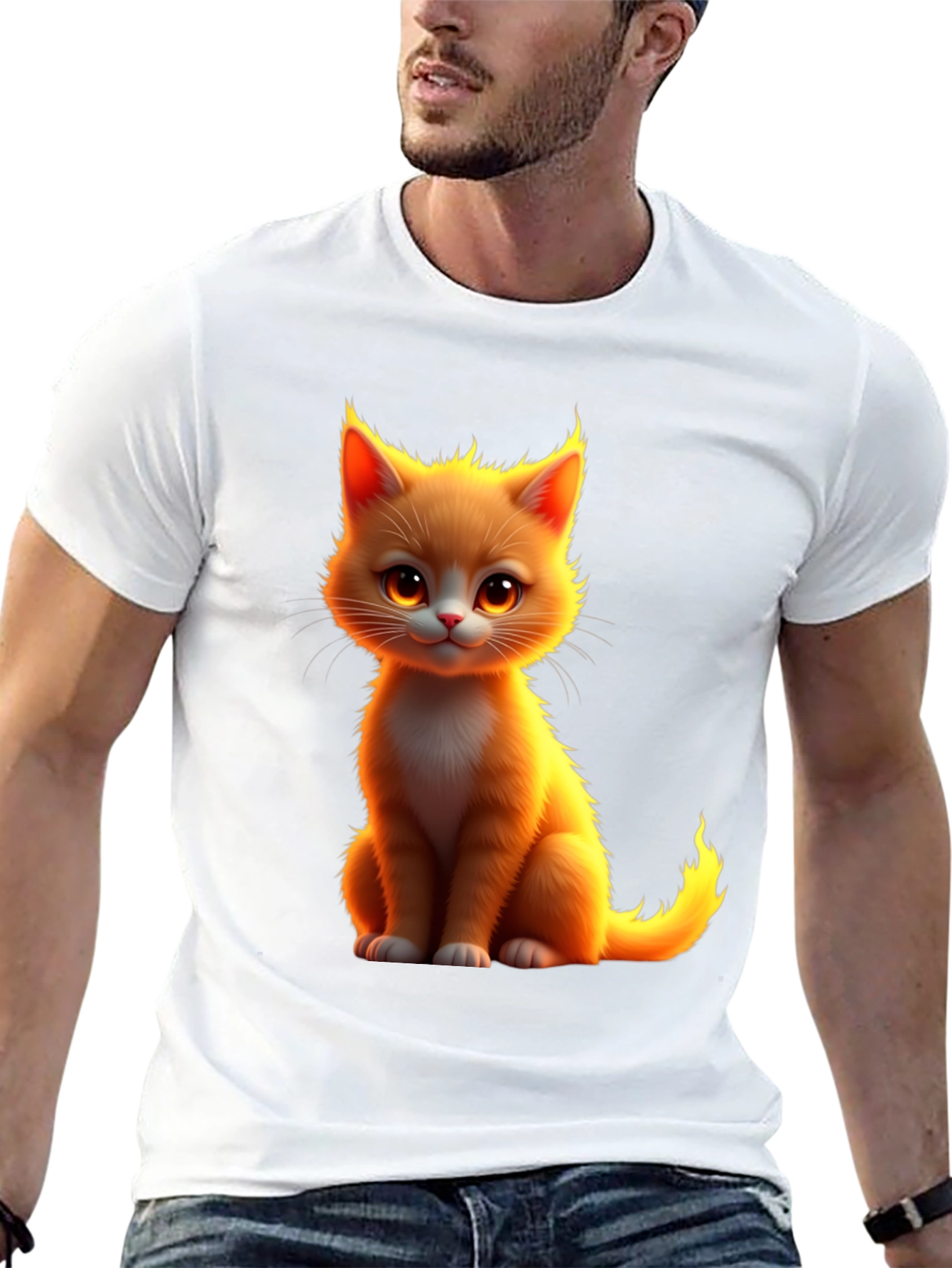 Cute Kitten Graphic Black T-Shirt