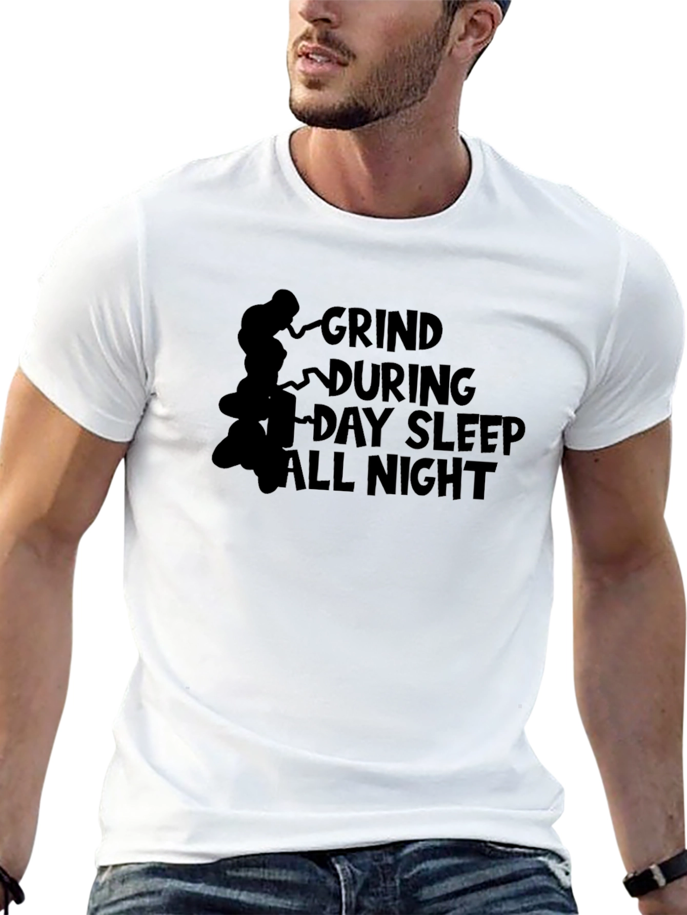 Grind During Day Sleep All Night Graphic T-Shirt