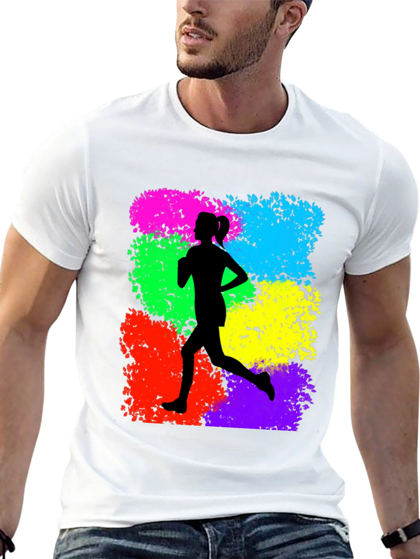 Runner Silhouette Graphic Print T-Shirt