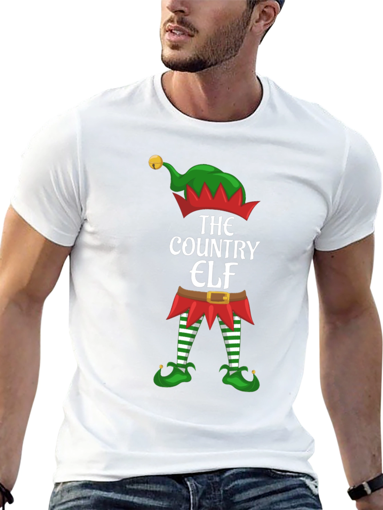Country Elf Christmas T-Shirt Holiday Tee