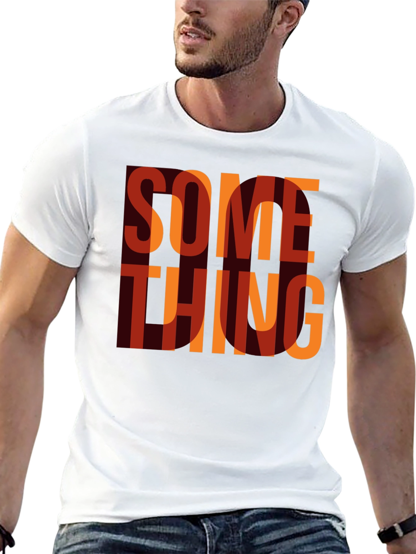 Something Graphic Print Crewneck T-Shirt