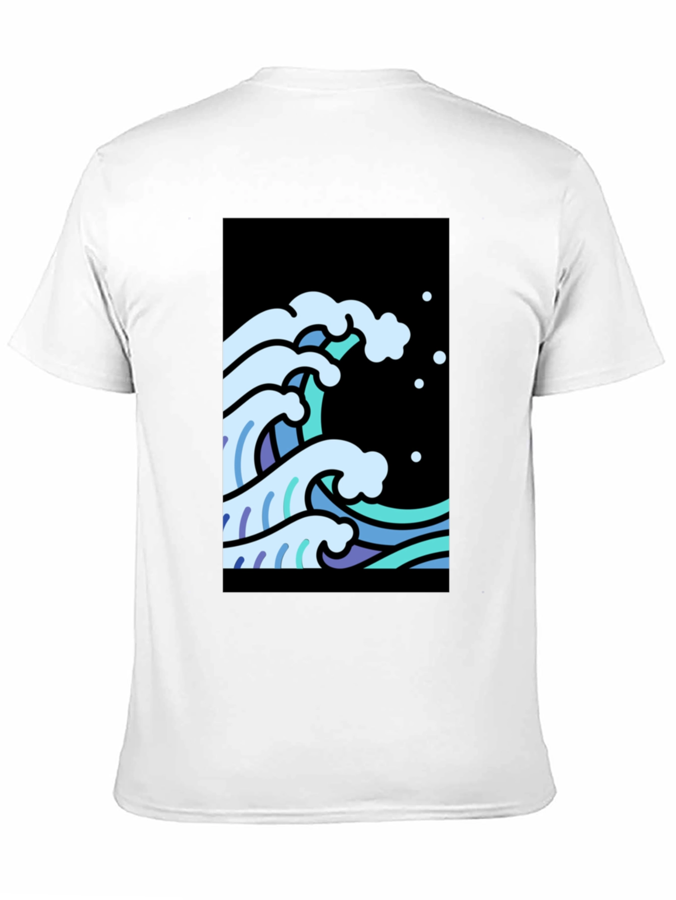 Cool Waves Graphic Tee - Black Cotton T-Shirt