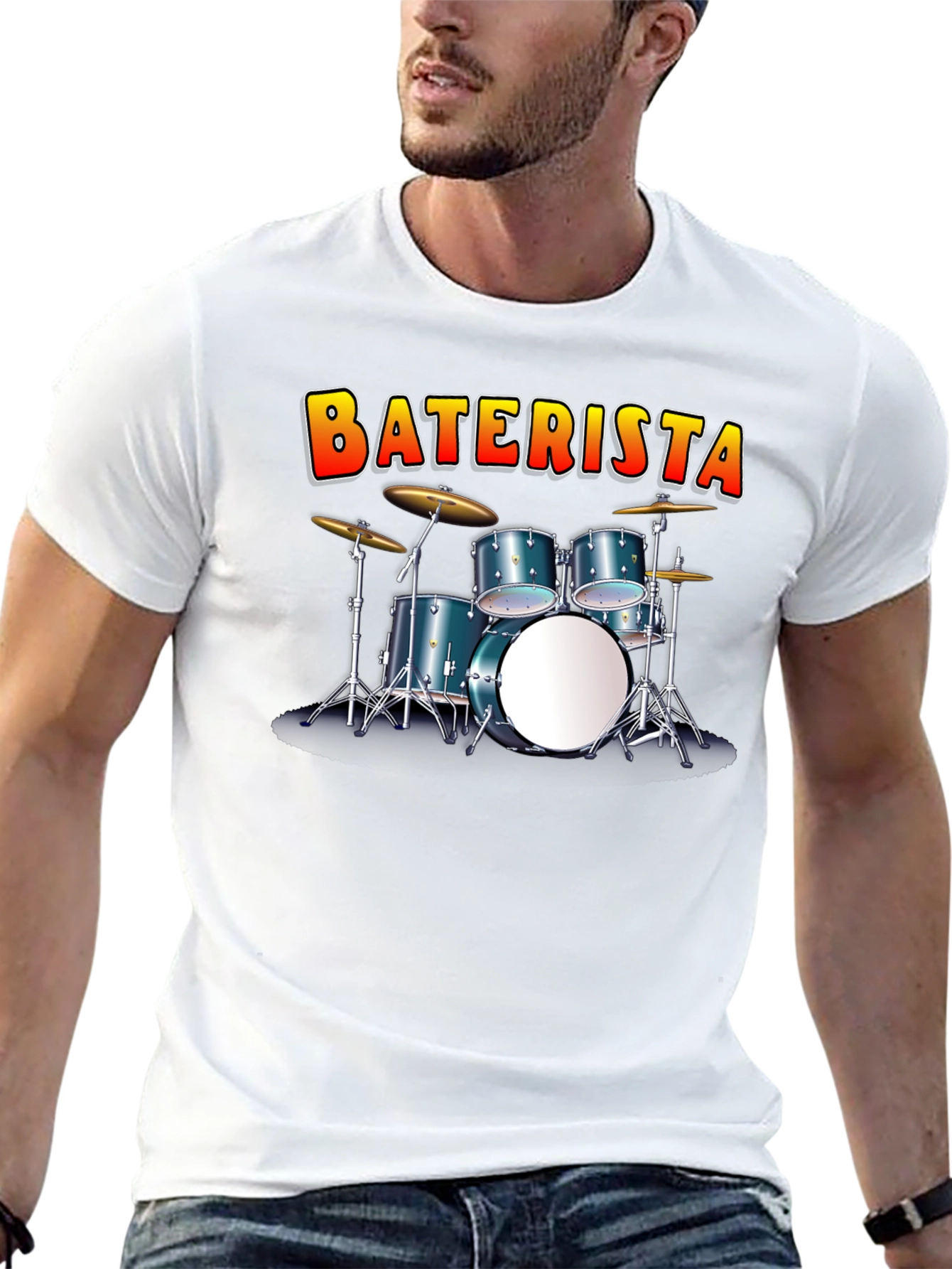 BATERISTA Drummer Graphic Black T-Shirt