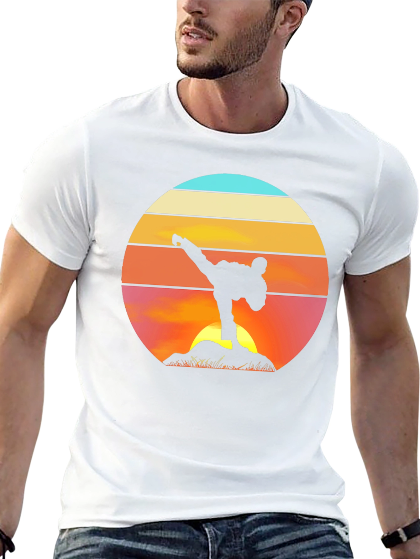 Martial Arts Sunset Black T-Shirt