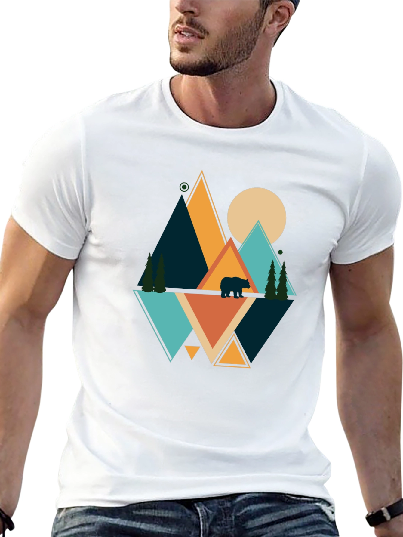 Geometric Bear Mountain Graphic Tee