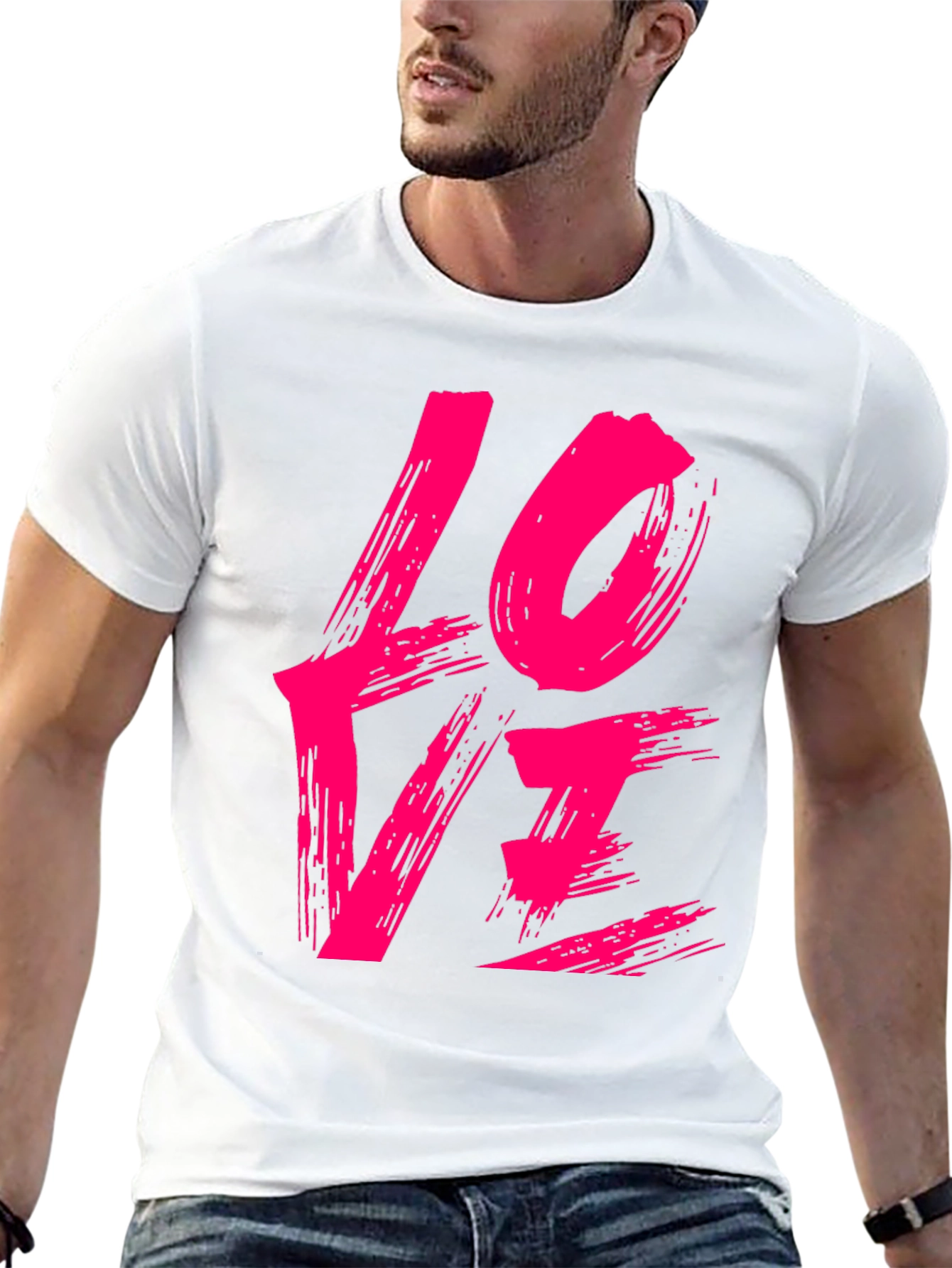 Brush Stroke Love T-Shirt - Stylish Graphic Tee
