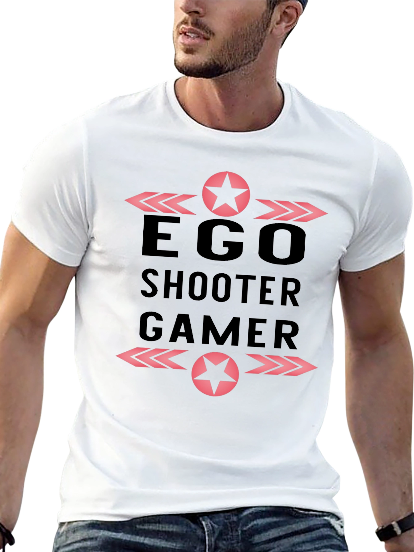 Ego Shooter Gamer Black Graphic T-Shirt