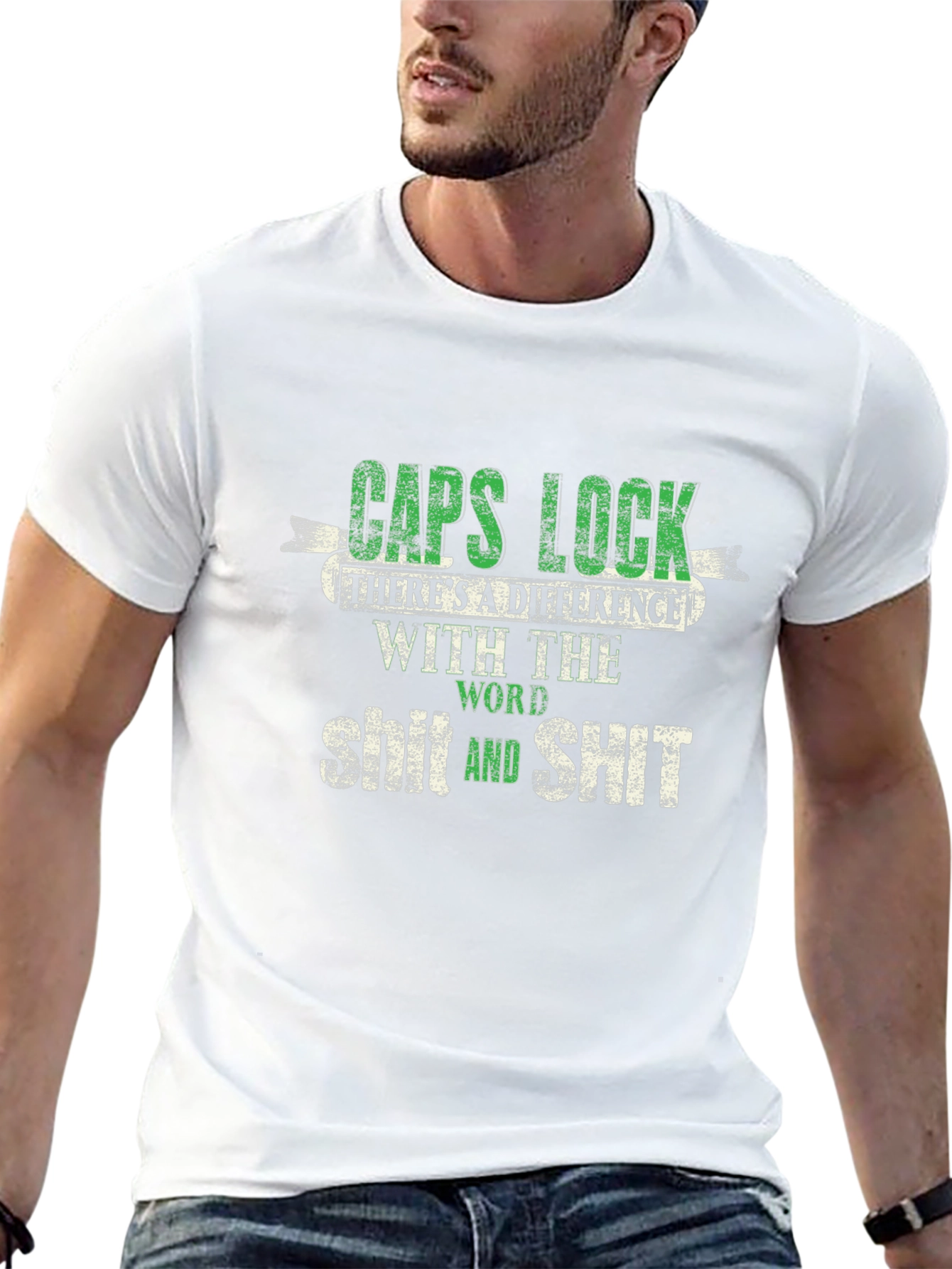 Funny Caps Lock SHIT T-Shirt