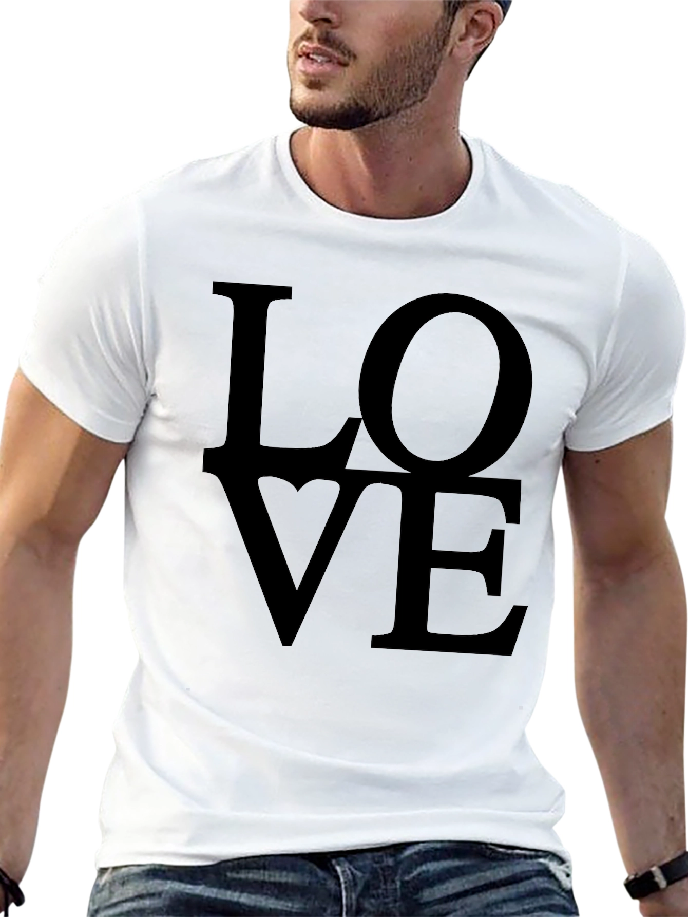 Love Graphic Print Tee - Stylish Black T-Shirt