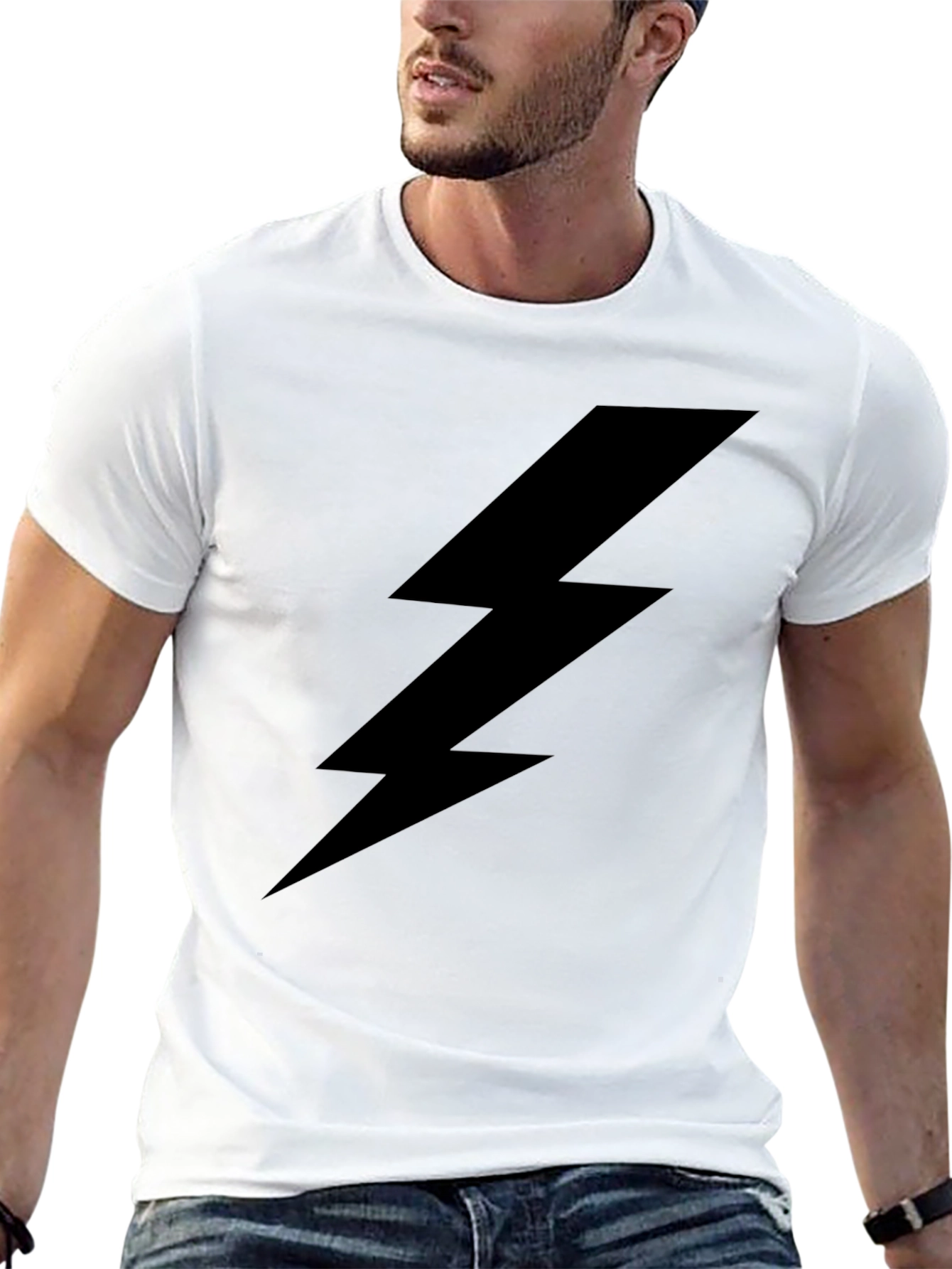 Lightning Bolt Graphic Tee - Black